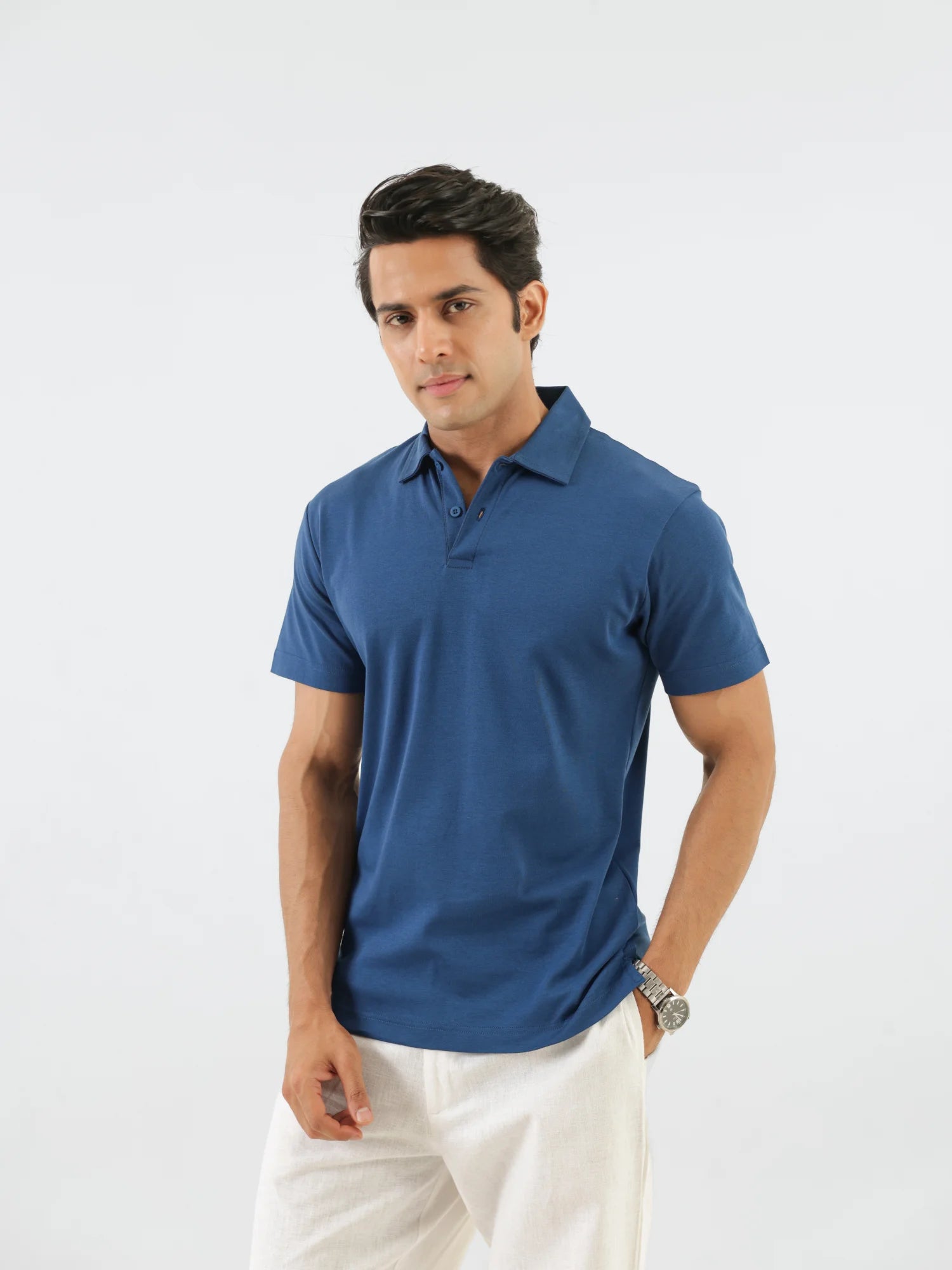 Men Midnight Blue Polo T-shirt