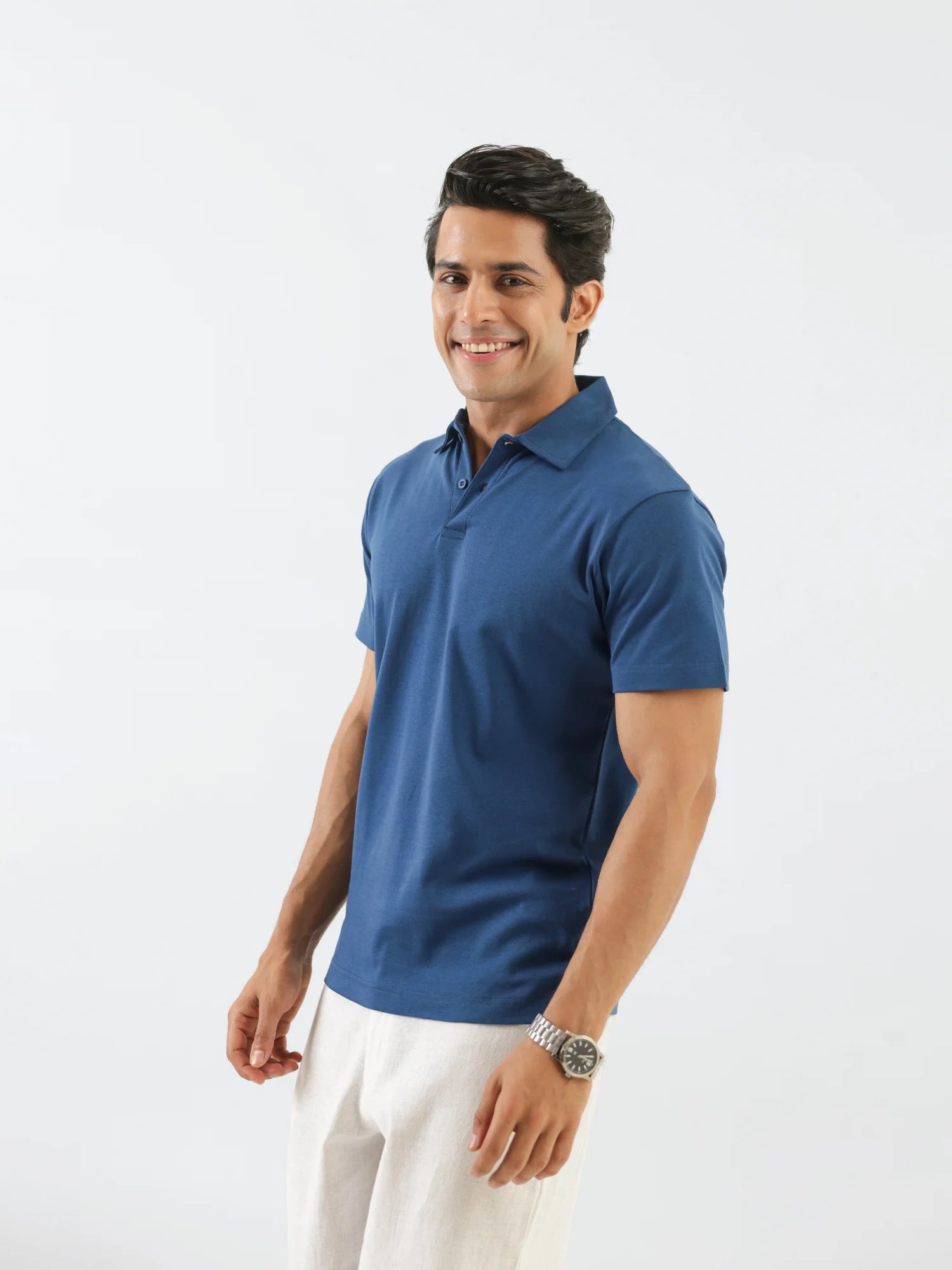 Men Midnight Blue Polo T-shirt