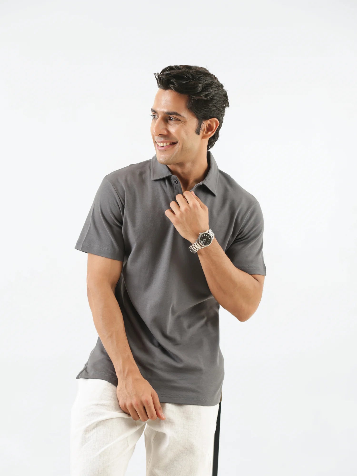 Men German Grey Polo T-shirt