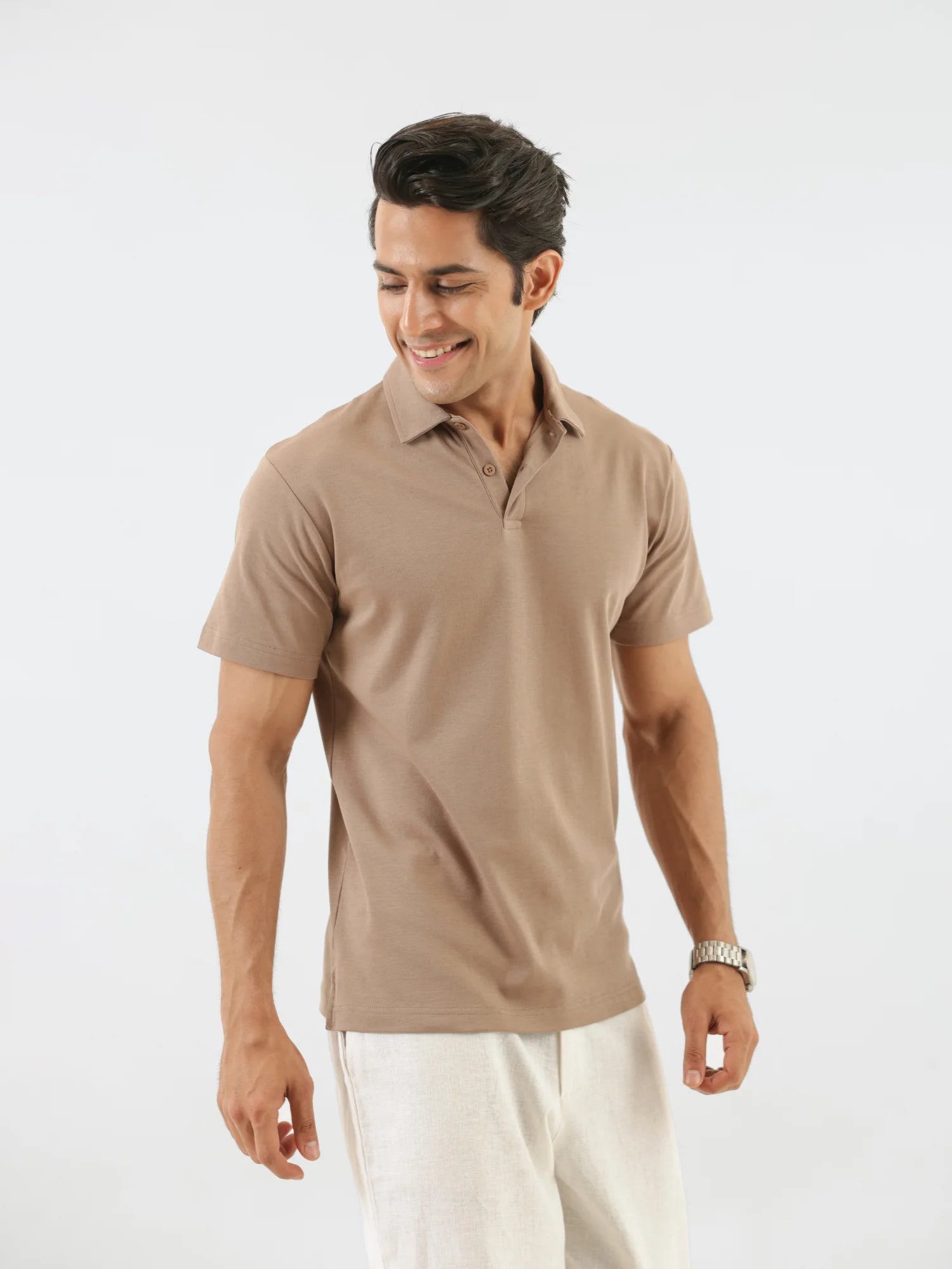 Men Mesa Taupe Polo T-shirt