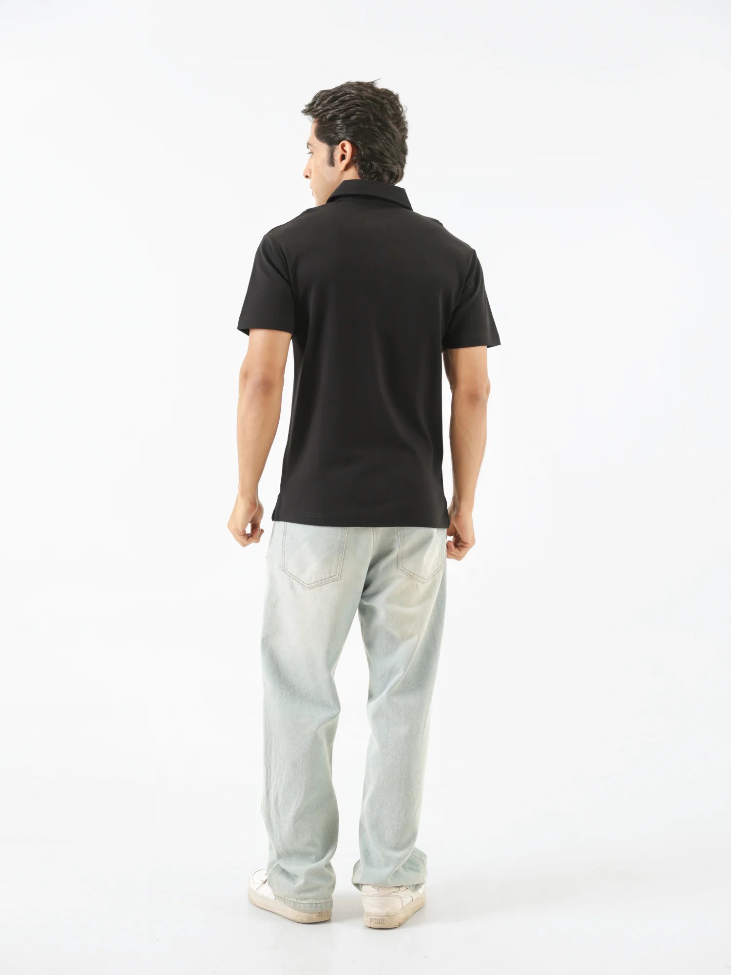 Men Black Polo T-shirt