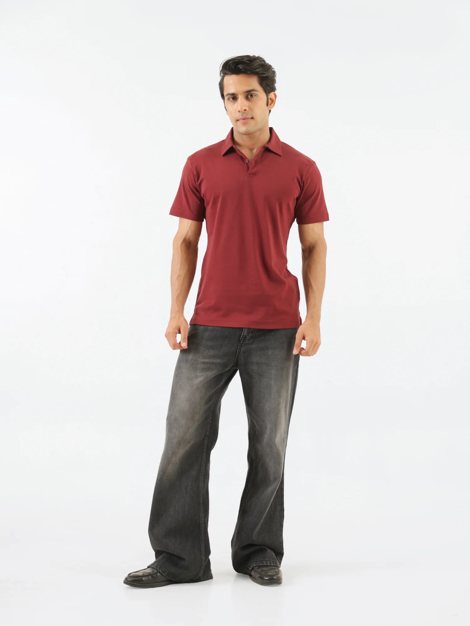 Men Maroon Polo T-shirt