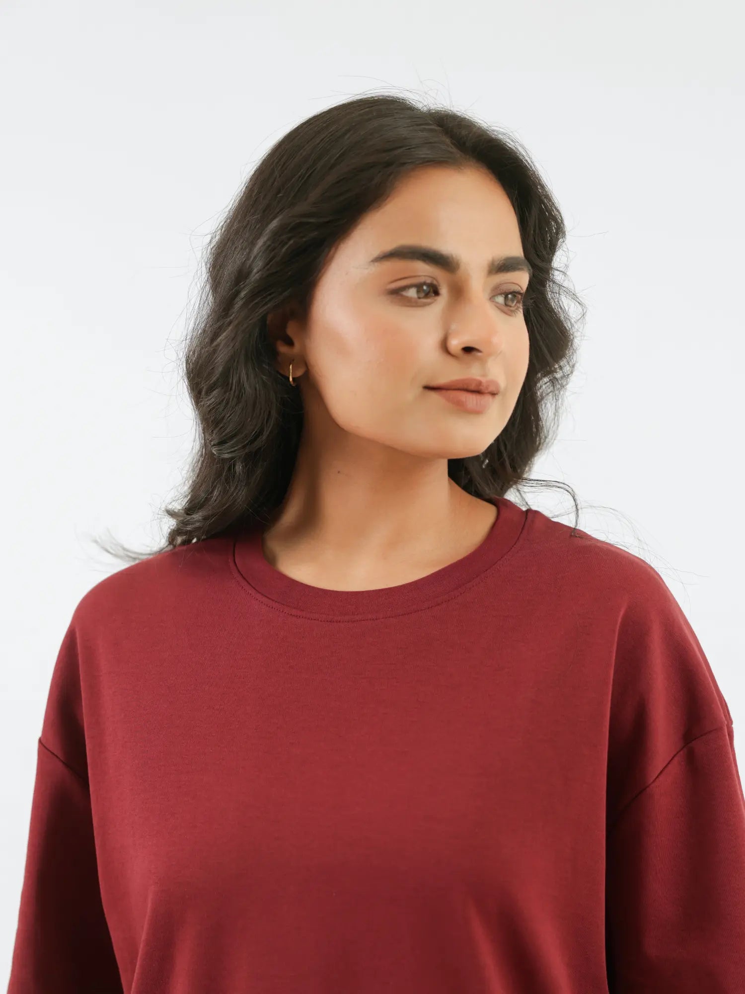 Women Maroon Oversized T-shirt - Maroon