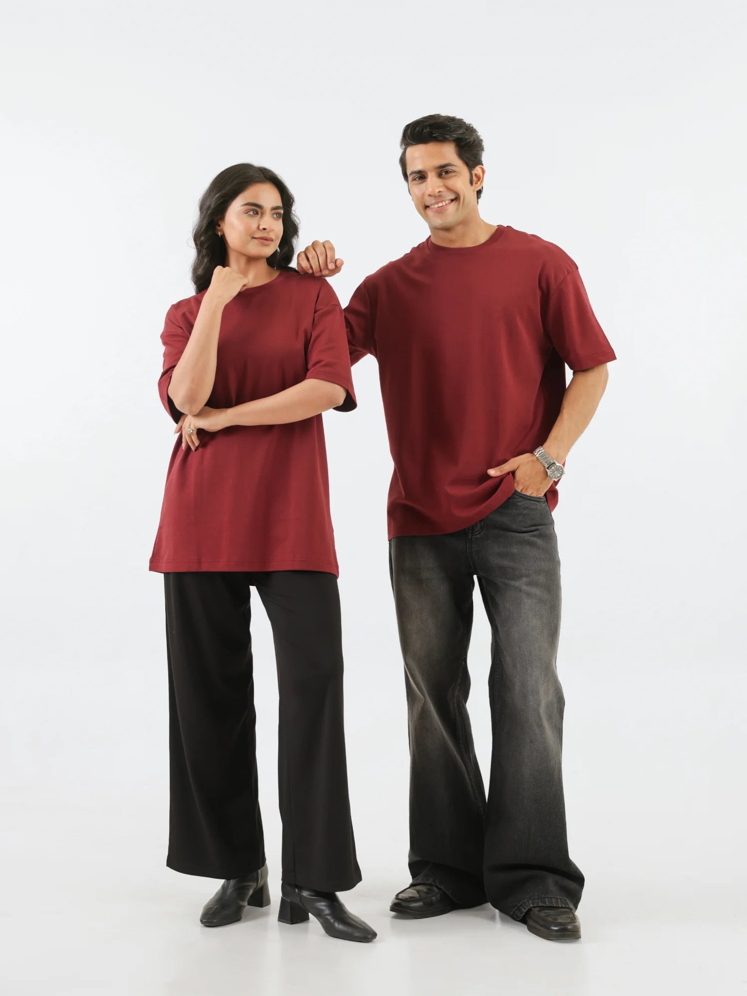 Unisex Maroon Oversized T-shirt