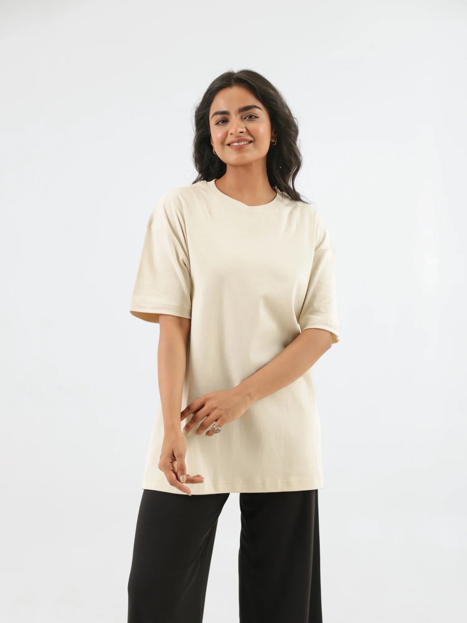 Unisex Beige Oversized T-shirt