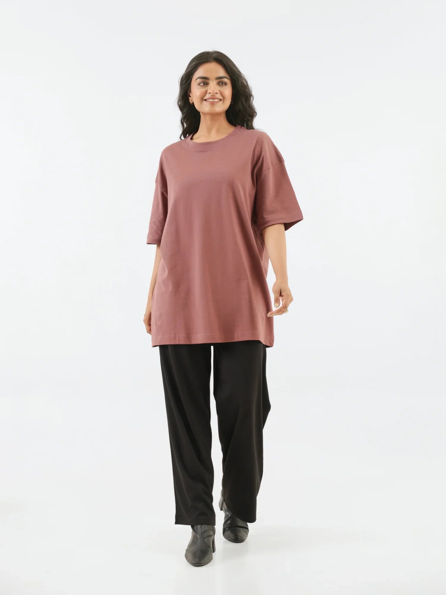 Women Rose Taupe Oversized T-shirt - Rose Taupe