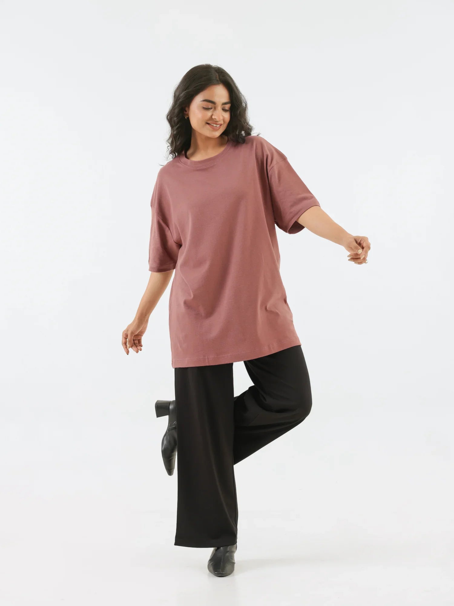 Women Rose Taupe Oversized T-shirt - Rose Taupe