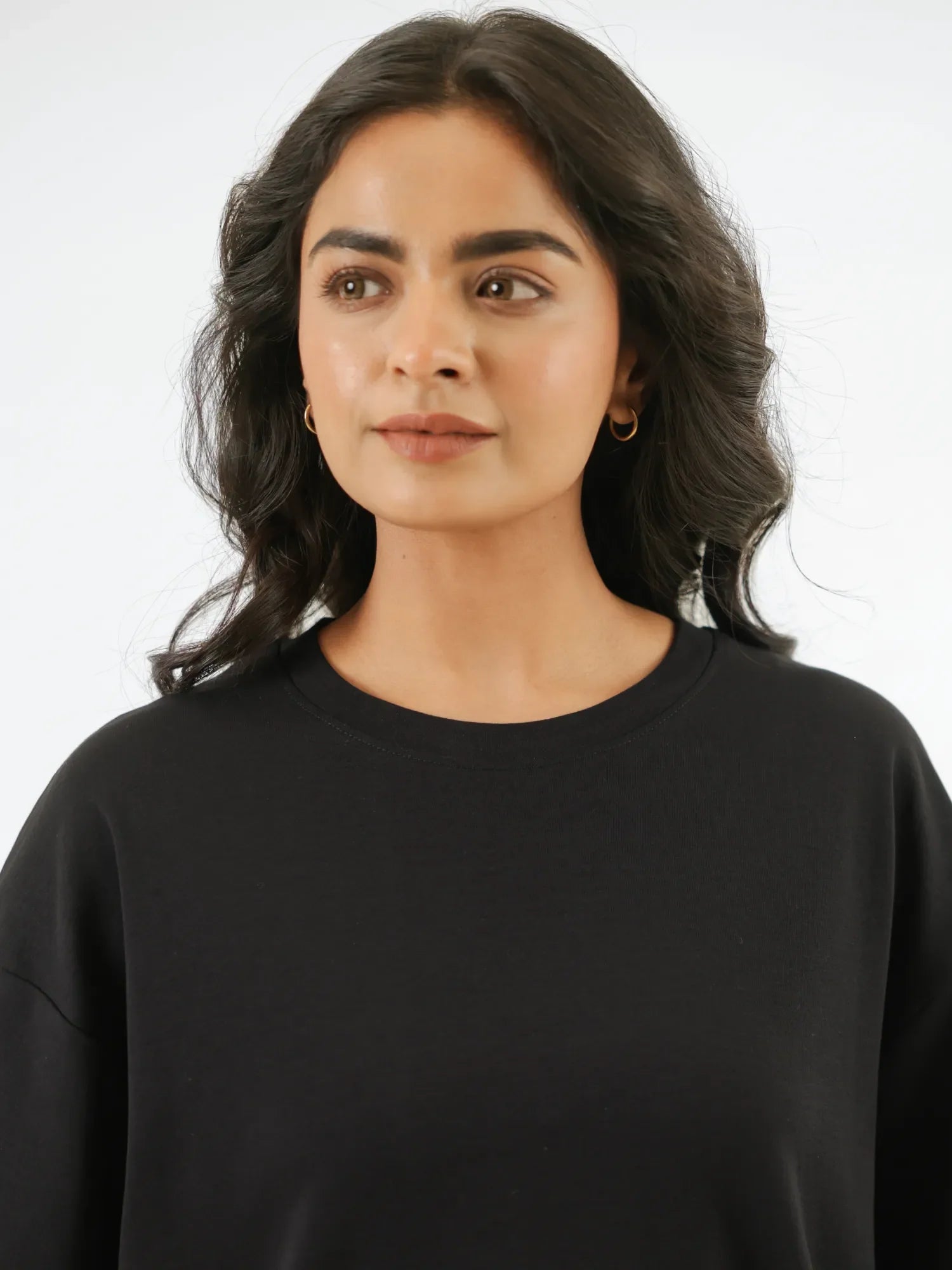 Women Black Oversized T-shirt - Black