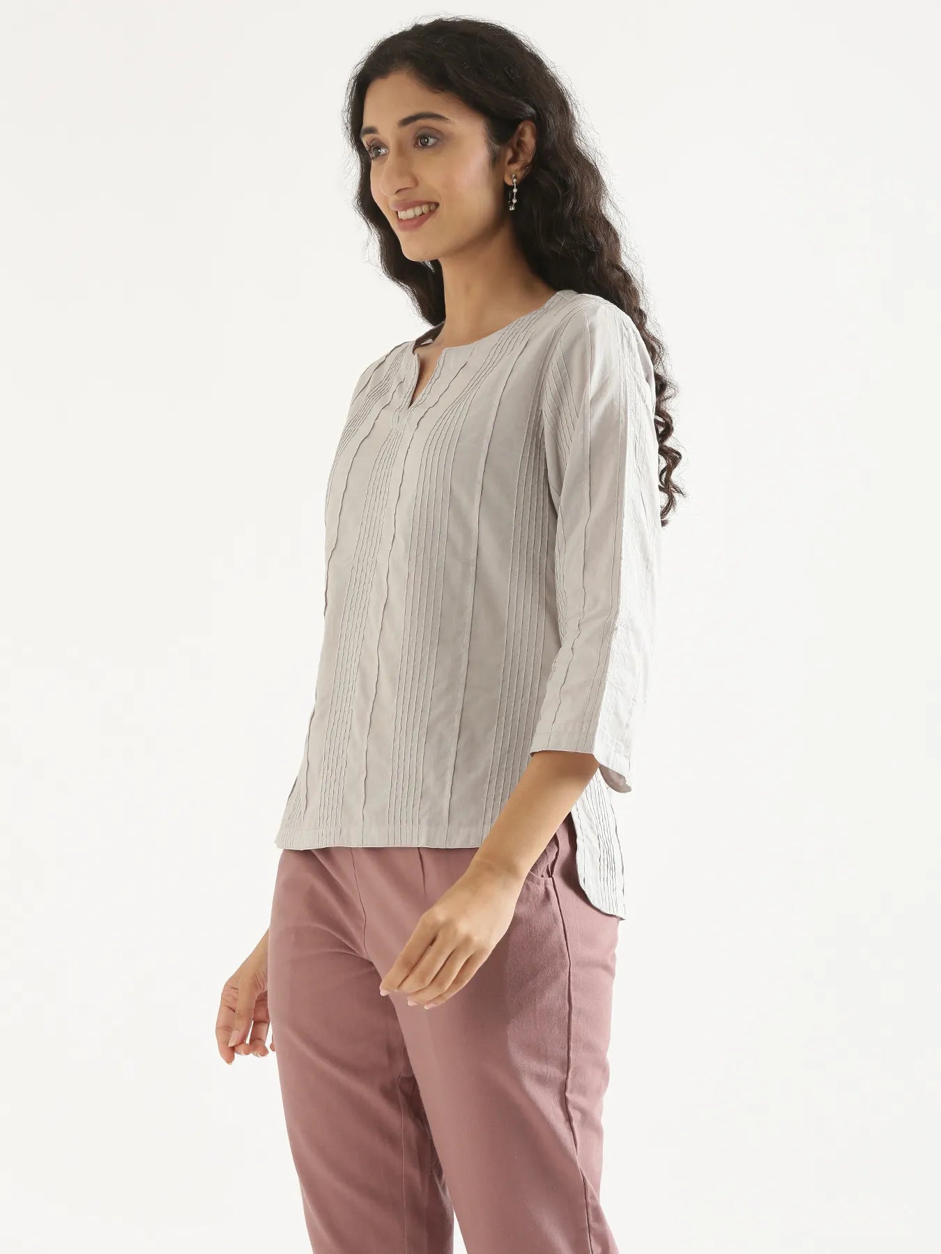 Women Grey Everyday Cotton Top