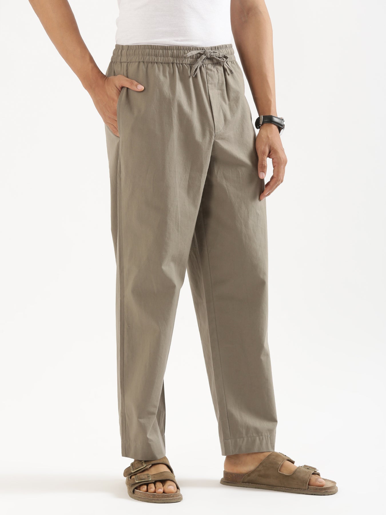 Men Grey Cotton Pant