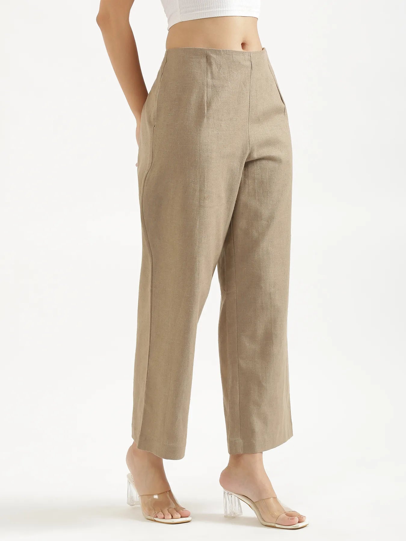 Women Khakhi Waist Coat Co-ord Set