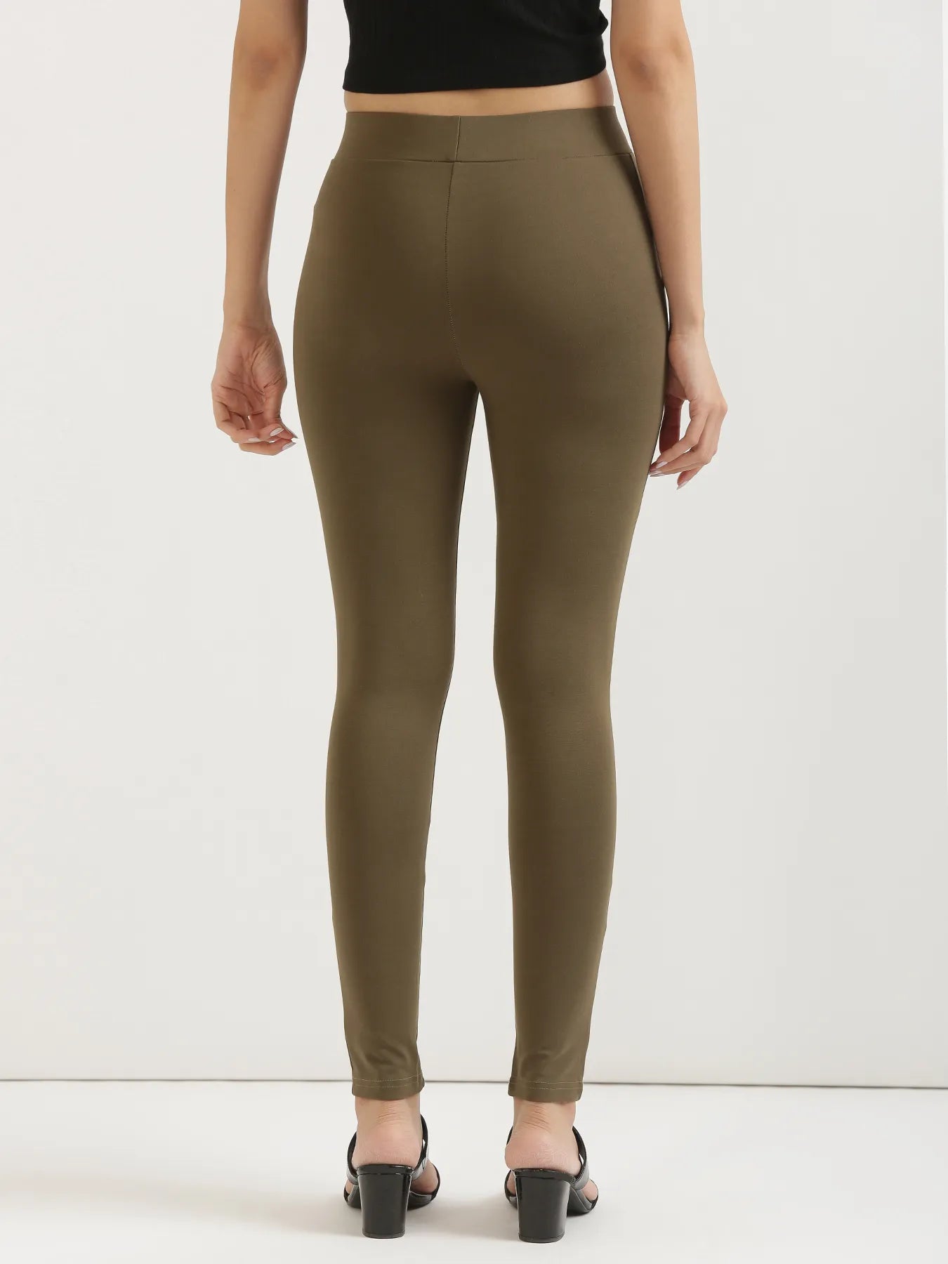 Women Olive Green 4-Way Stretchable Pants