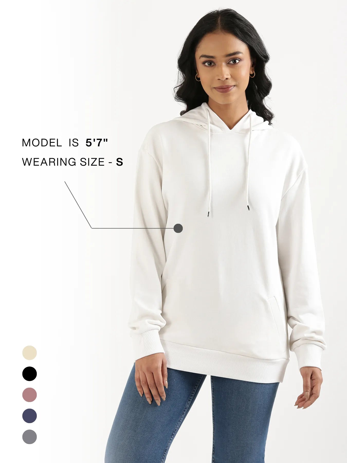 Unisex White Pullover Fleece Hoodie