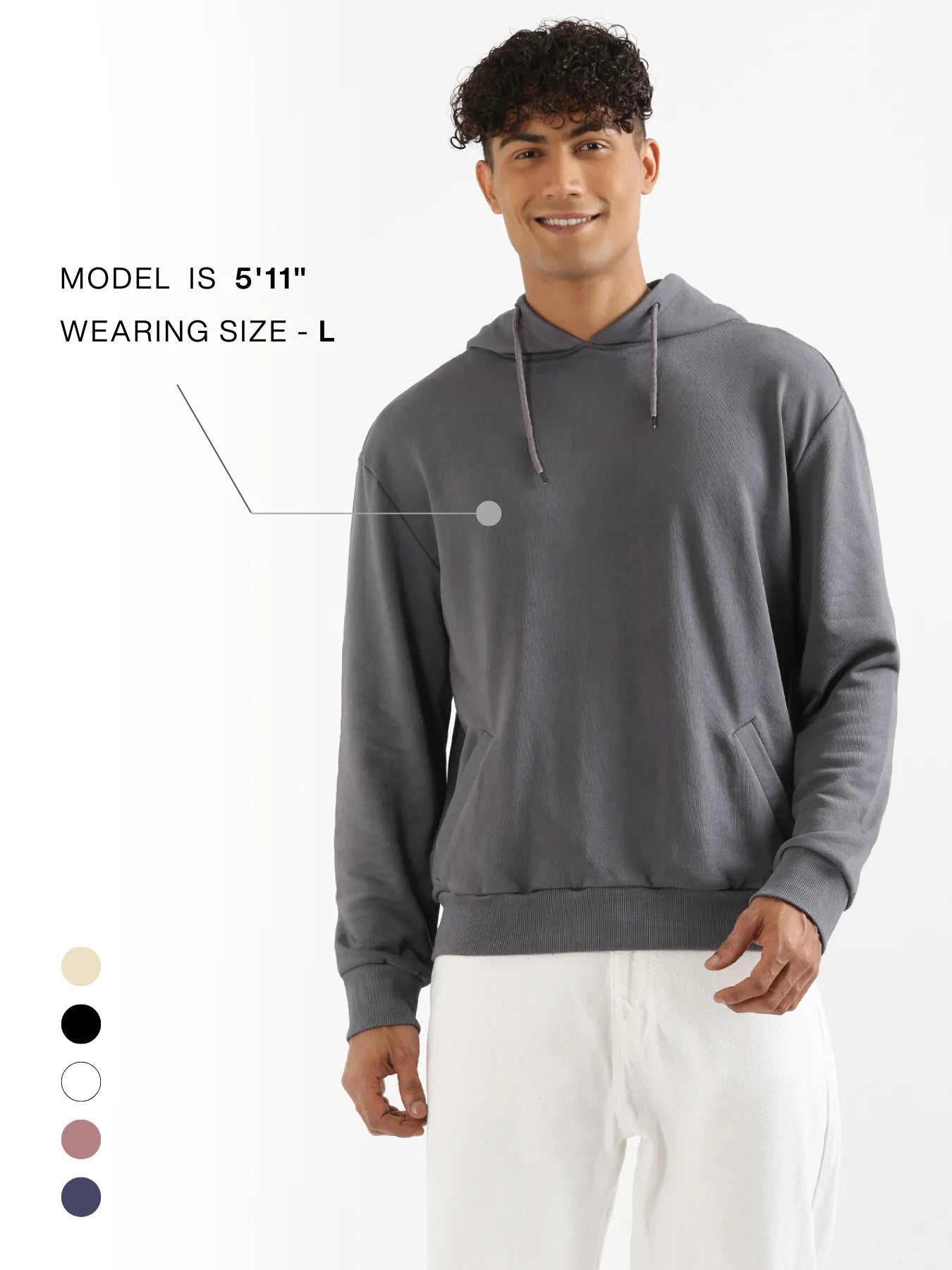 Unisex Grey Pullover Fleece Hoodie