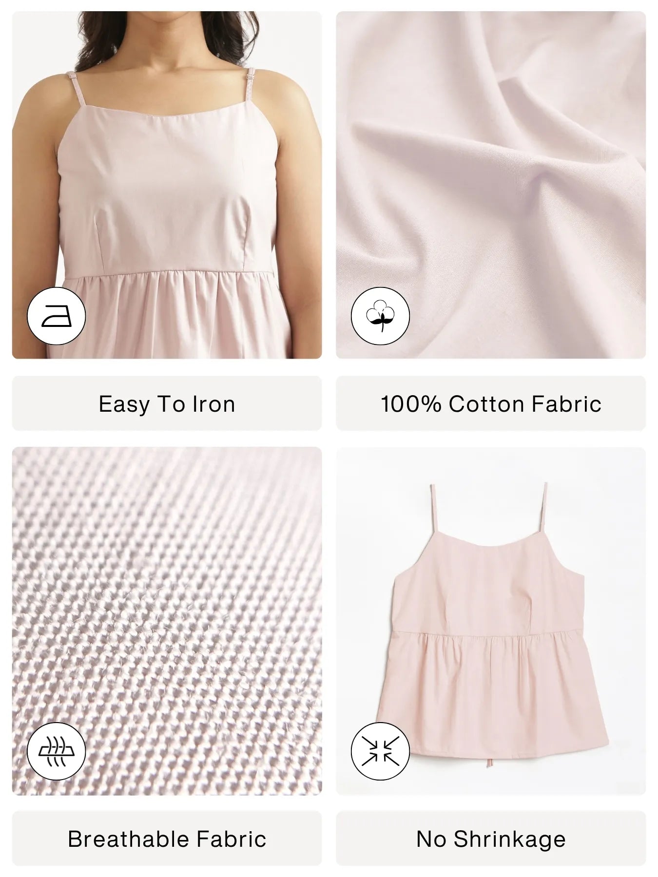 Women Mauve Pink Better Cotton Peplum Top