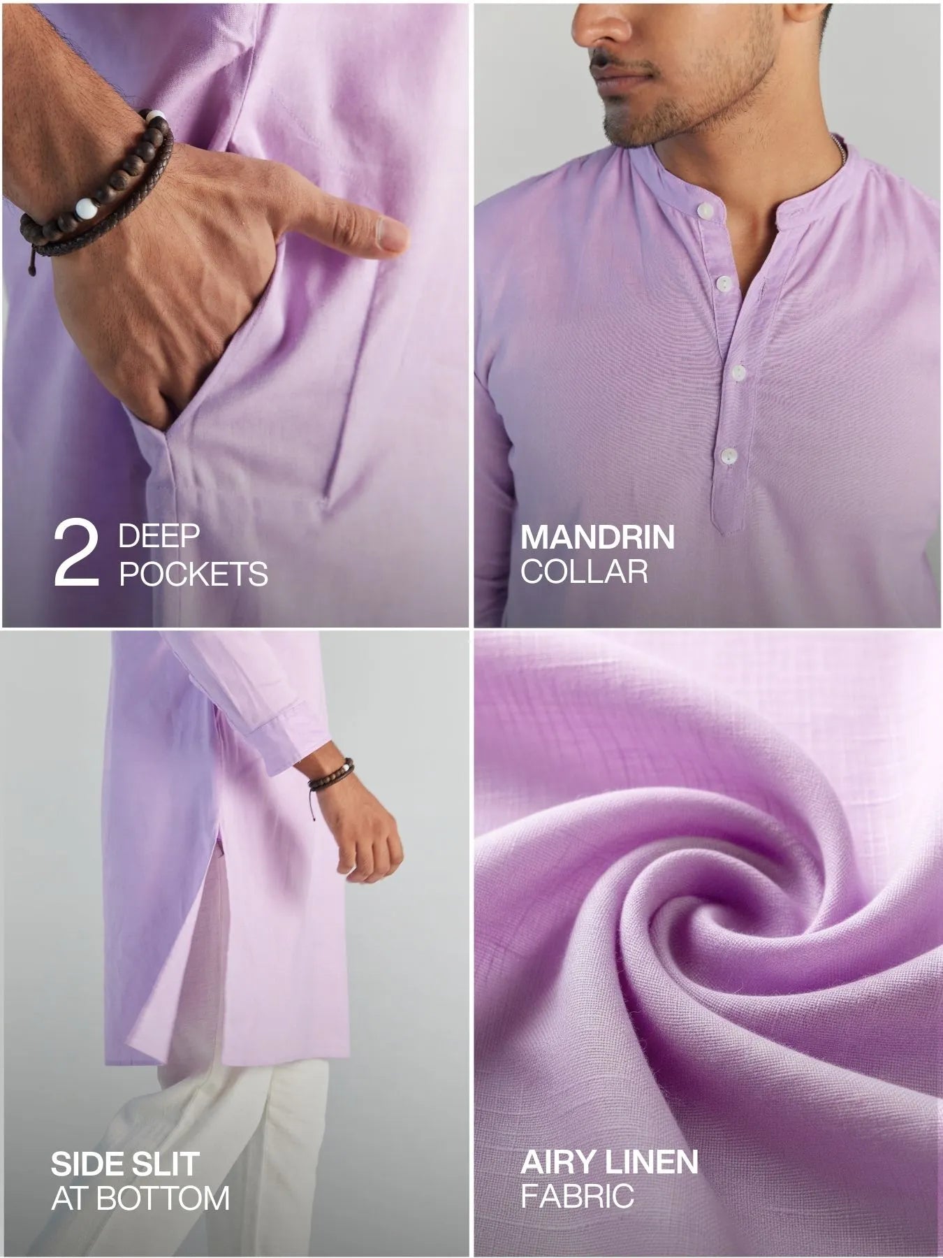 Pick Any 2 Men Airy Linen Long Kurta