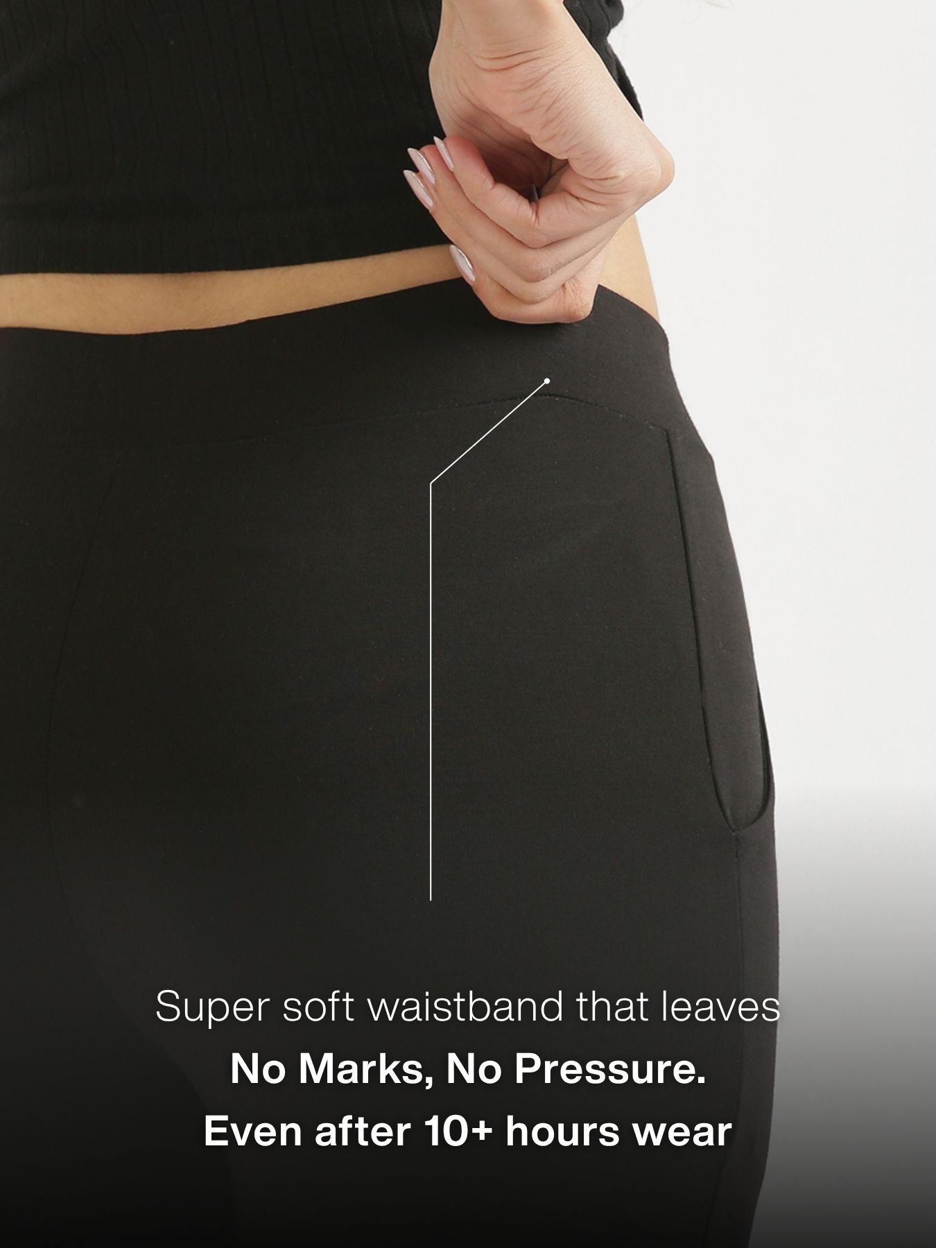 Women Black 4-Way Stretchable Pants