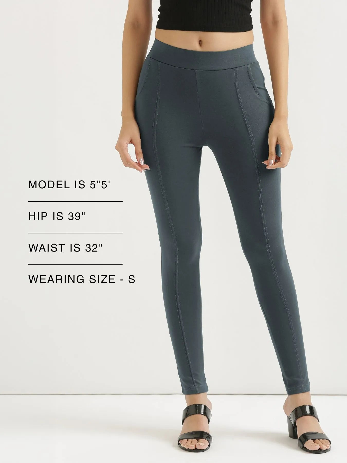 Women Cement Grey 4-Way Stretchable Pants
