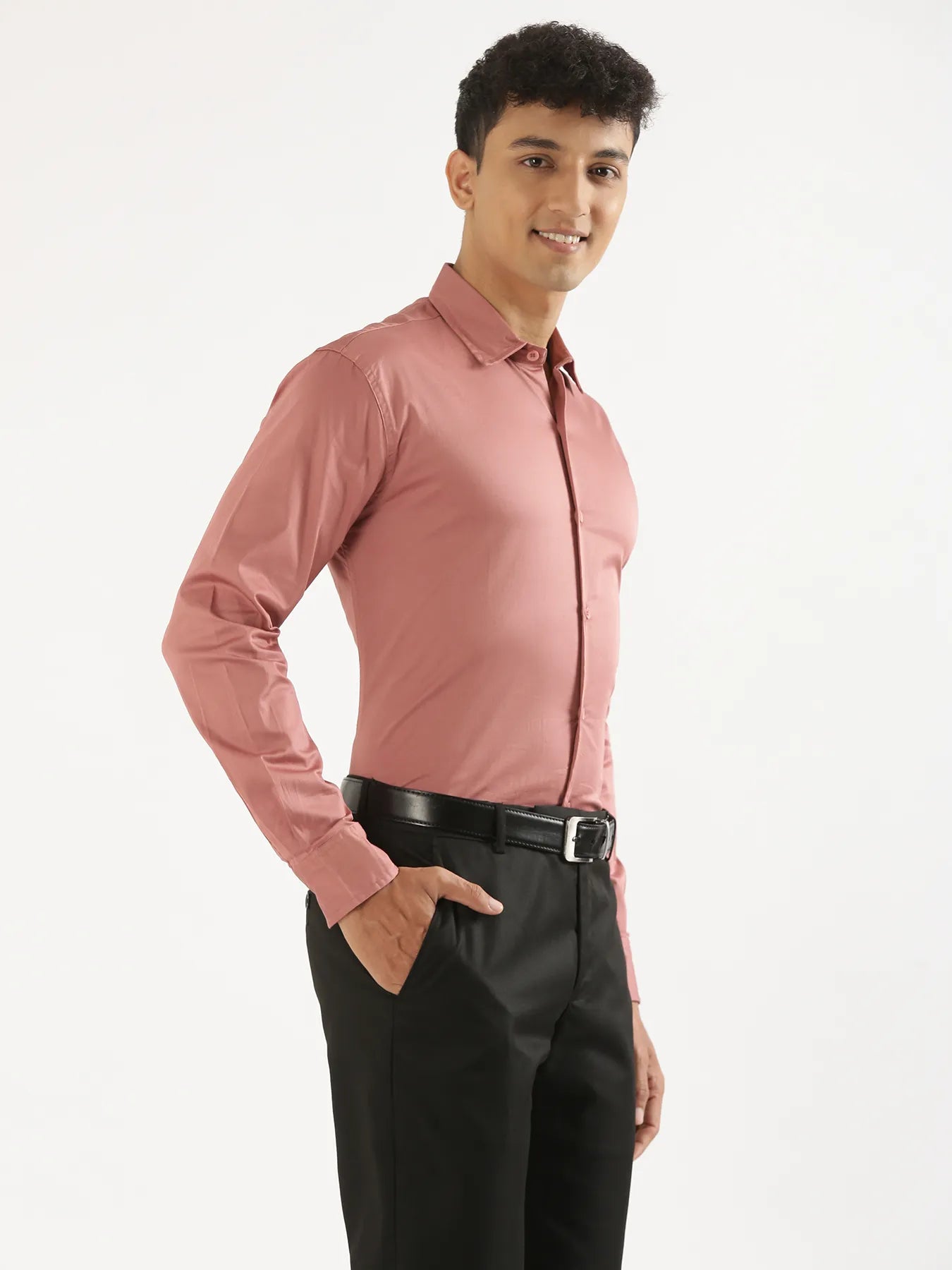 Men Rose Taupe Formal Shirt