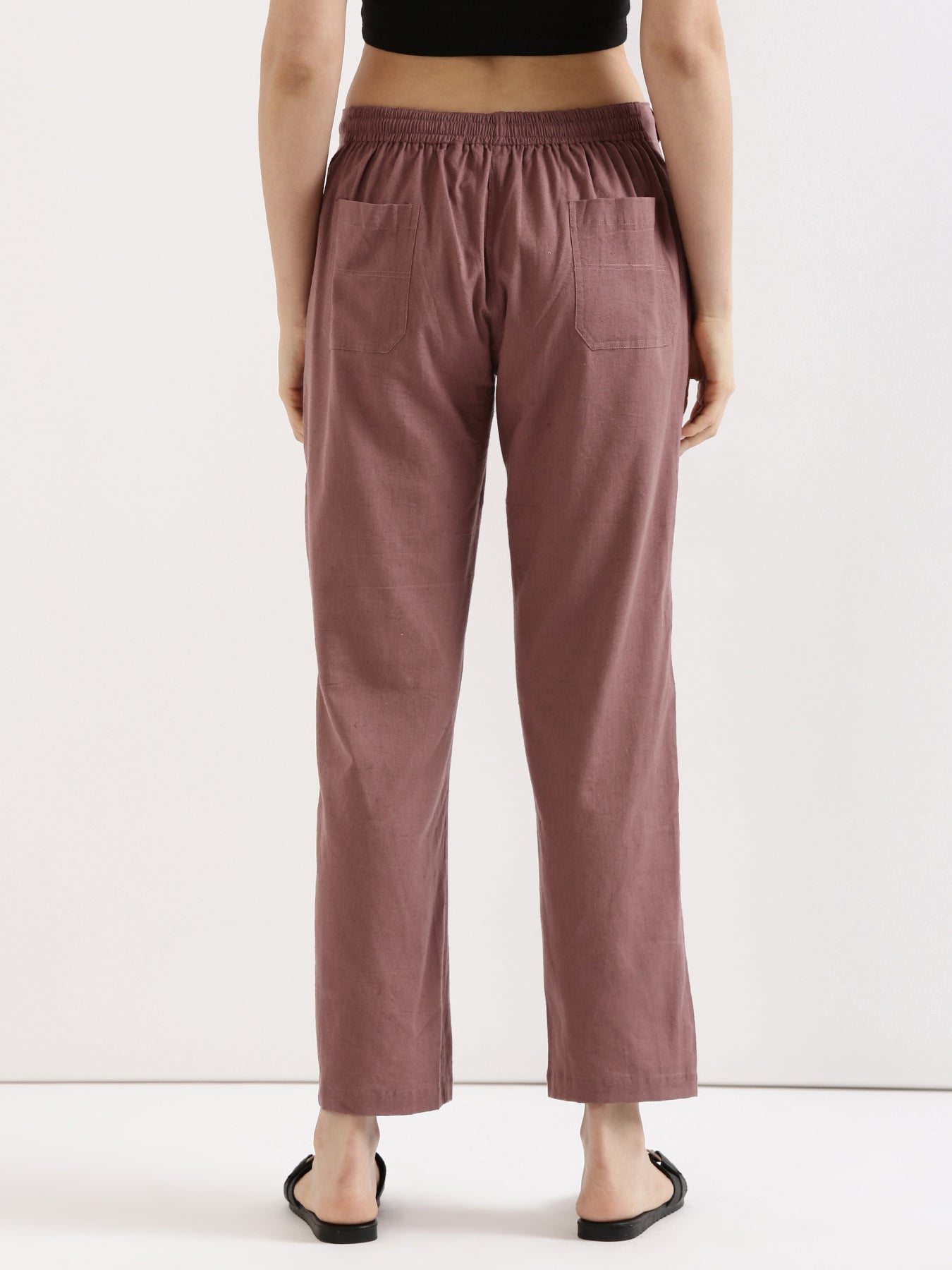 Rose Taupe Airy Linen Pants
