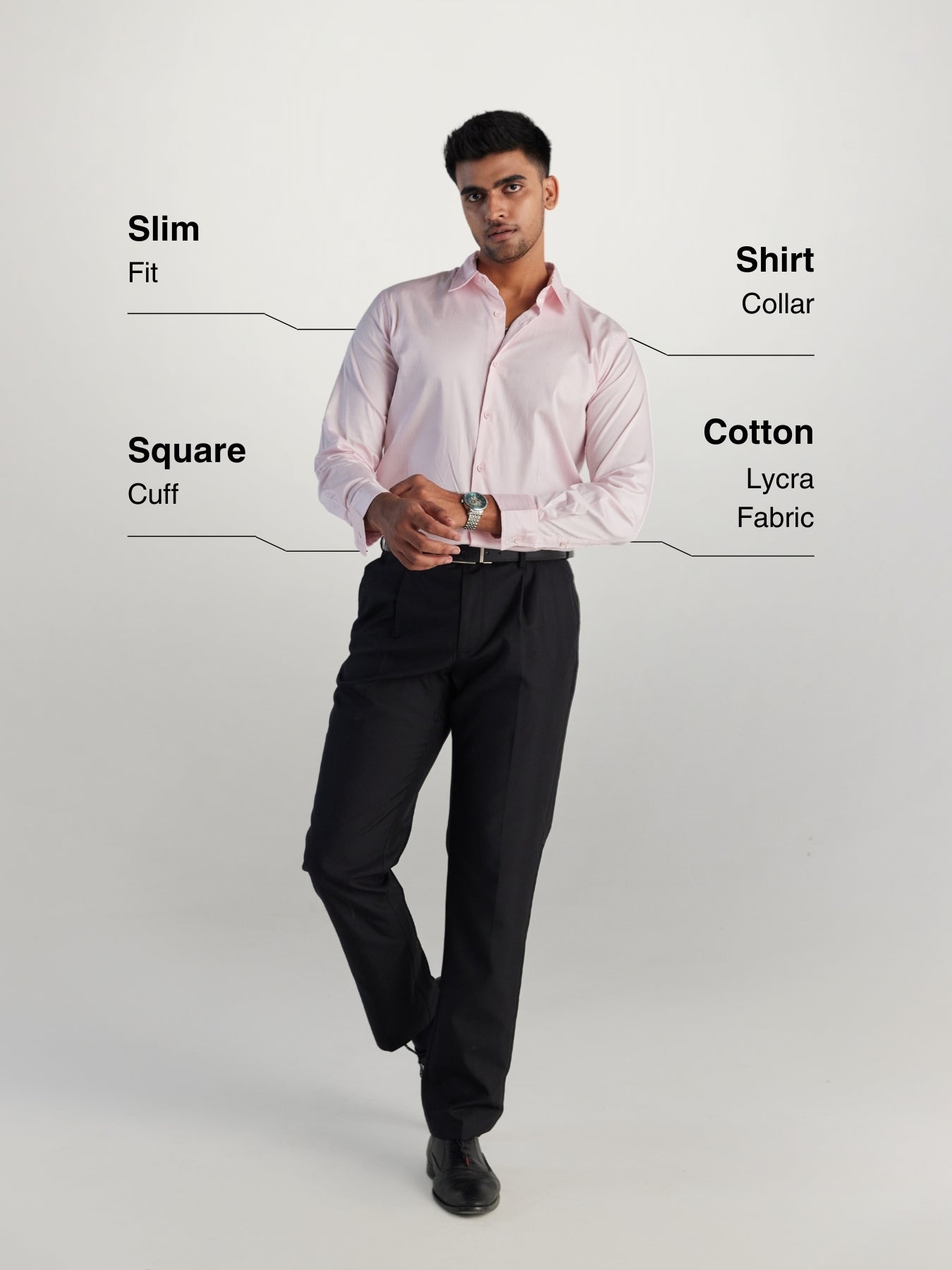 Men Light Pink Formal Shirt