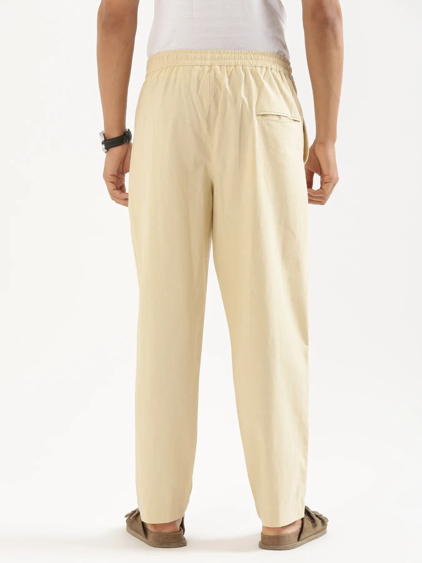 Men Beige Cotton Pant