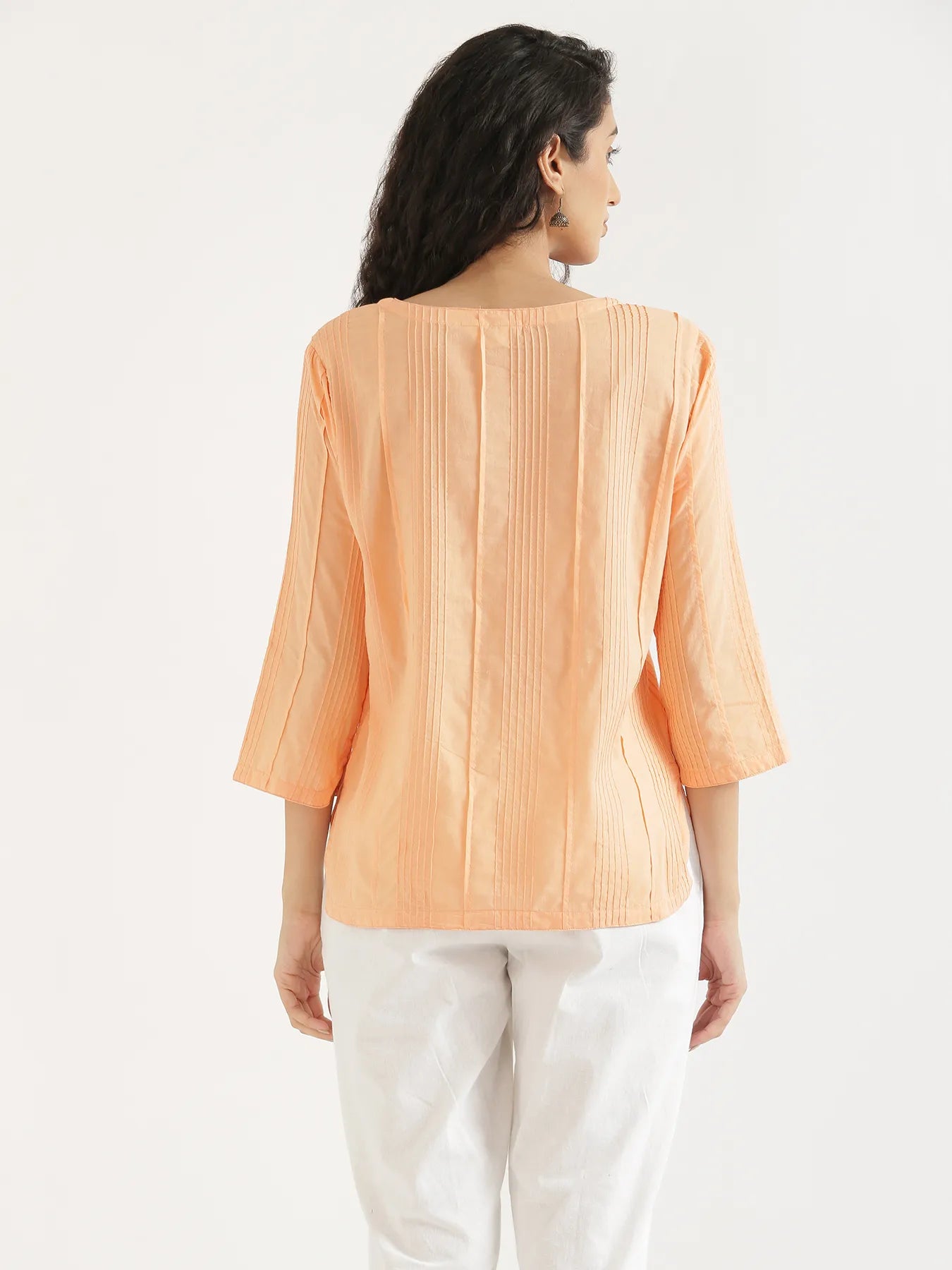 Women Peach Everyday Cotton Top