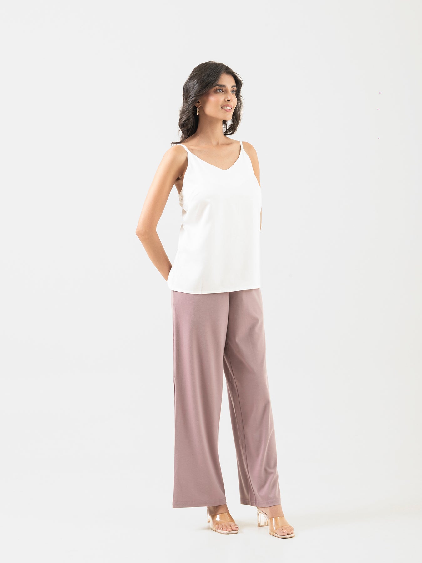 Women White Flowy Camisole Top