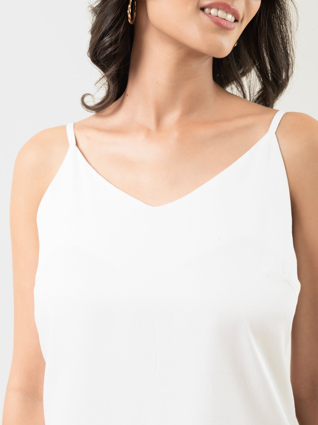 Women White Flowy Camisole Top
