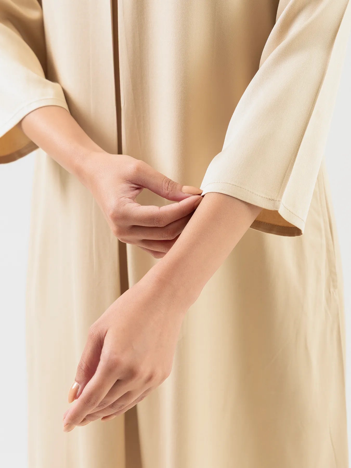 Women Beige Flowy Pleated Kurta