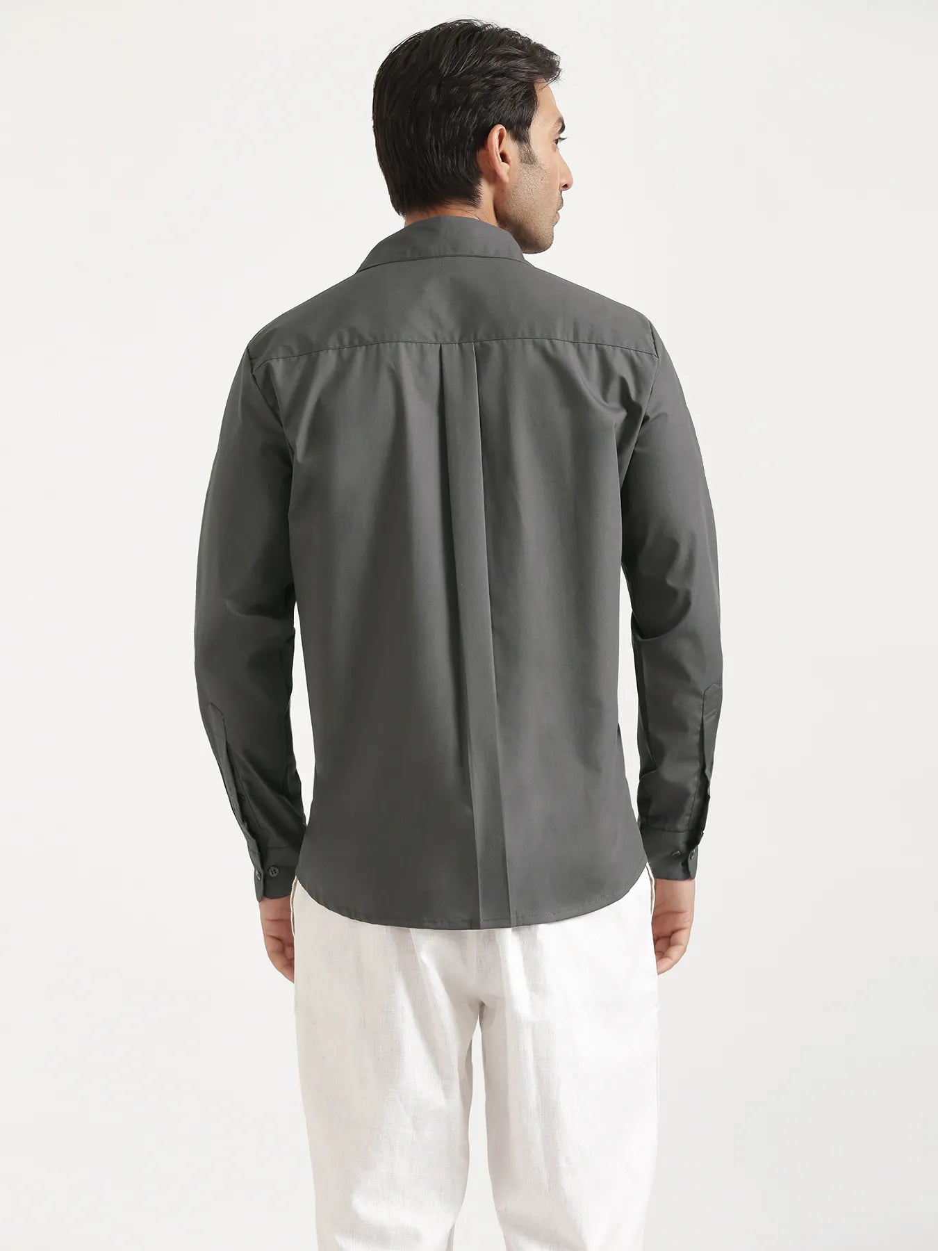 Men Dark Grey Better Cotton Full Sleeve Shirt