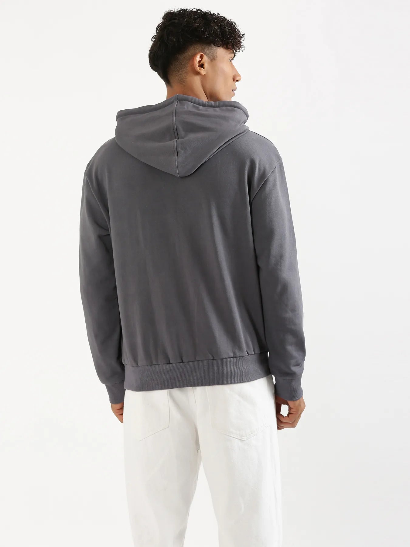 Unisex Grey Pullover Fleece Hoodie