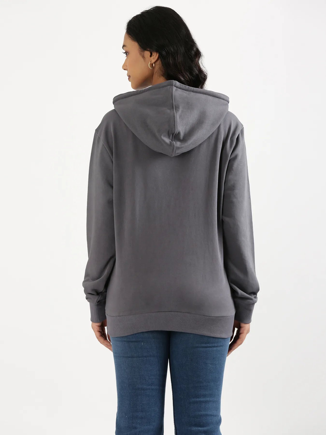 Unisex Grey Pullover Fleece Hoodie