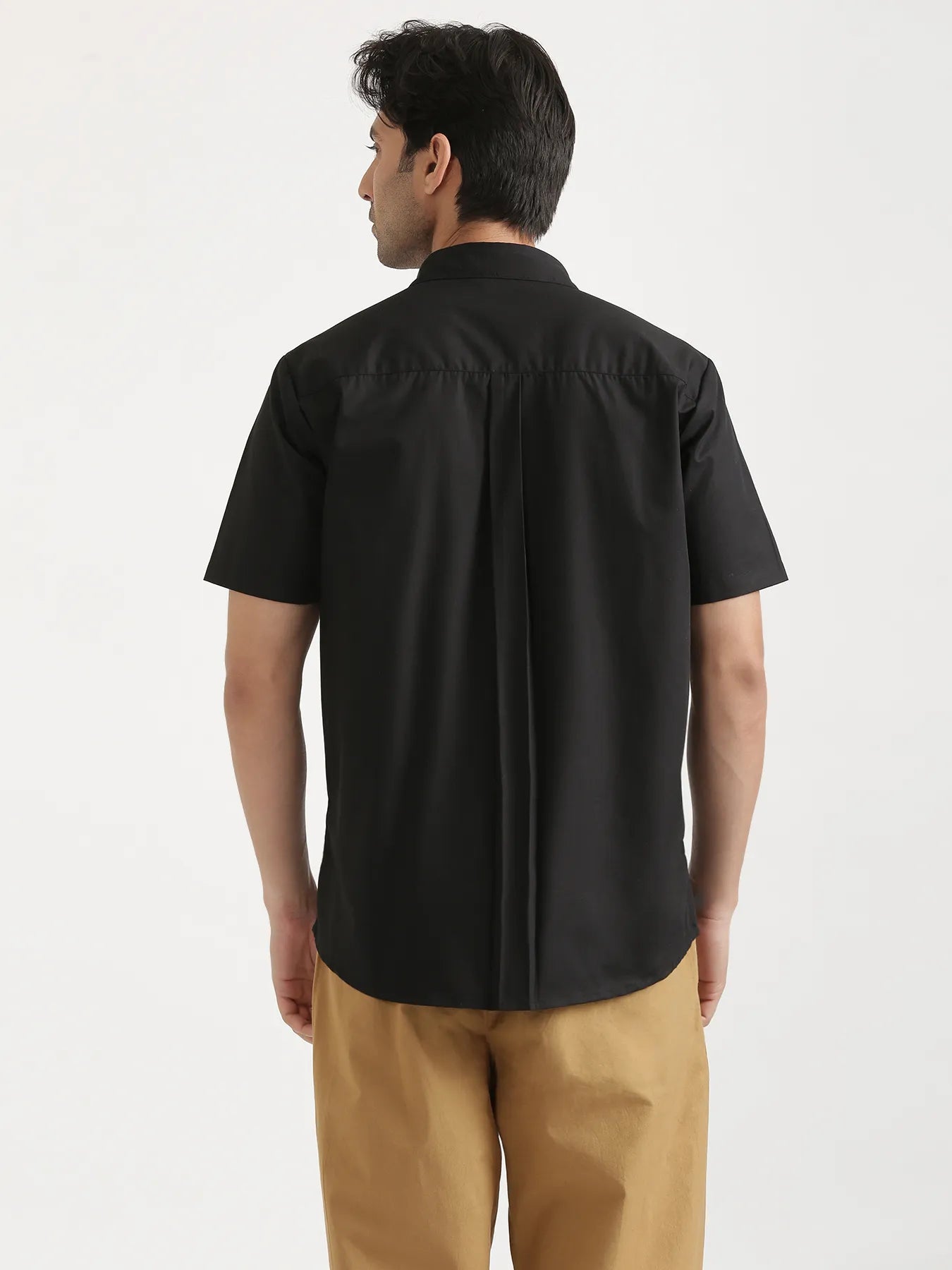 Men Black Better Cotton Short Sleeve Shirt