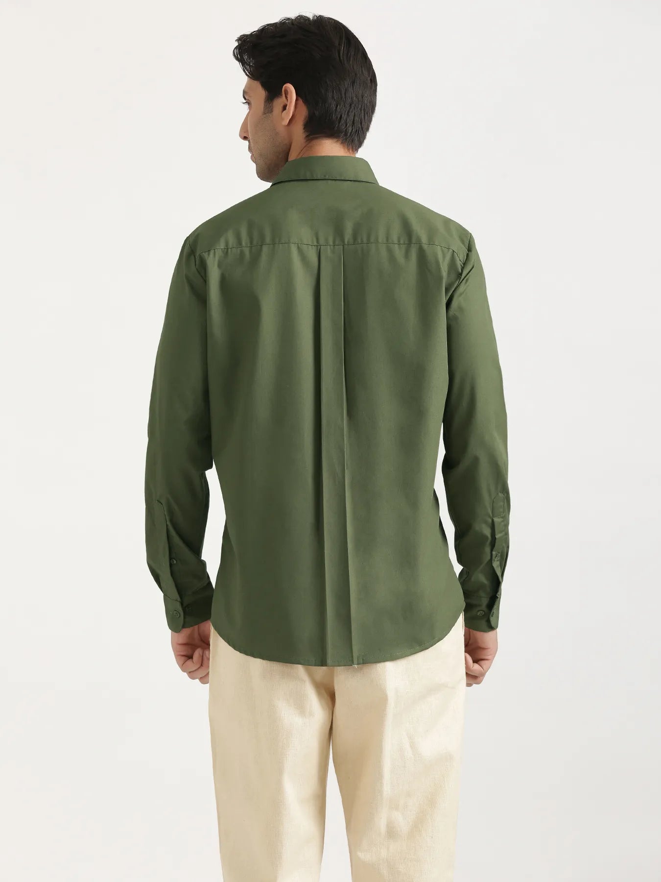 Men Forest Green Better Cotton Full Sleeve Shirt