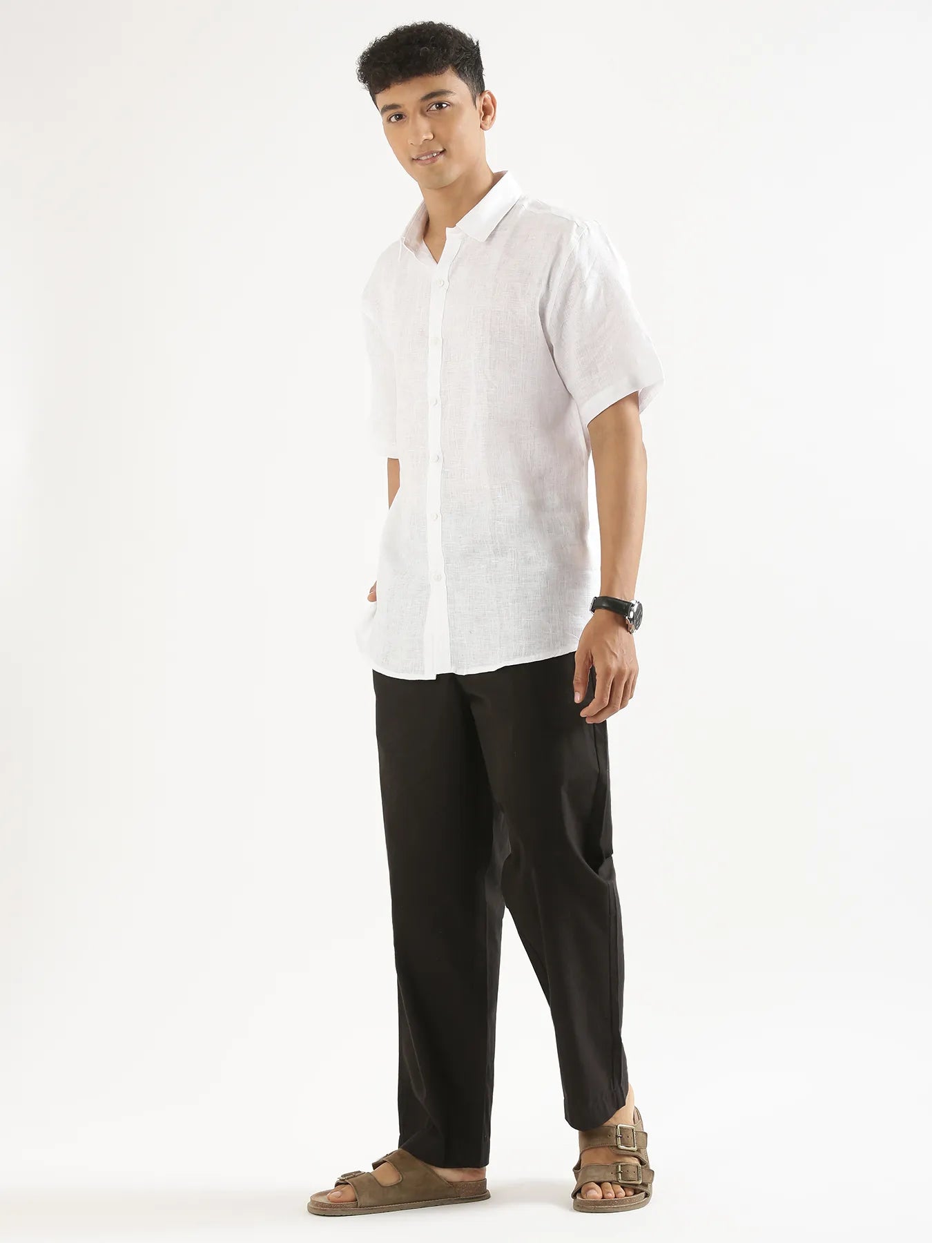 Men Black Cotton Pant