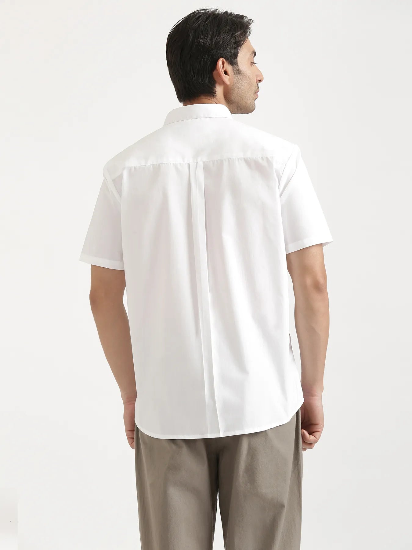 Men White Better Cotton Short Sleeve Shirt