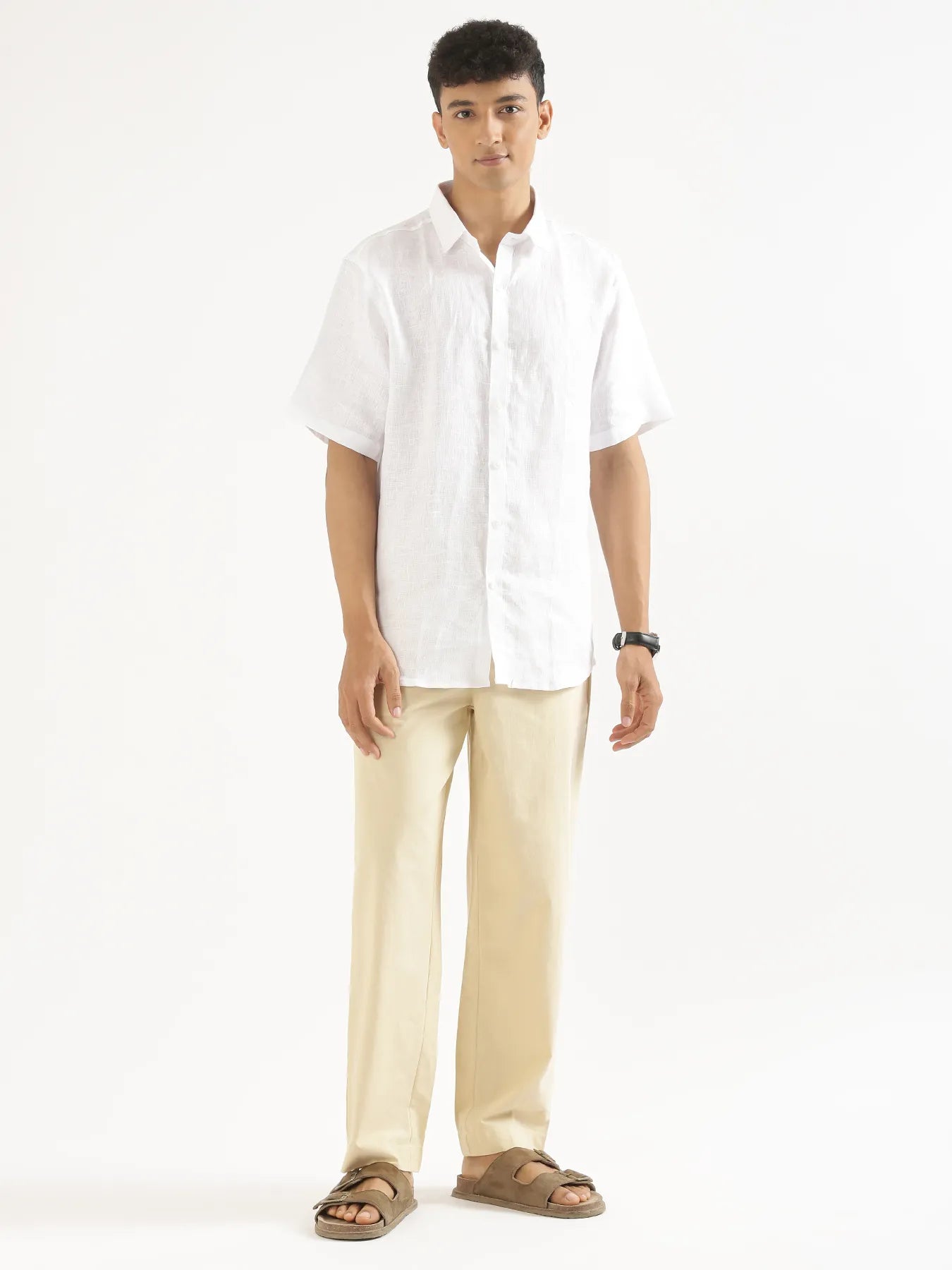 Men Beige Cotton Pant