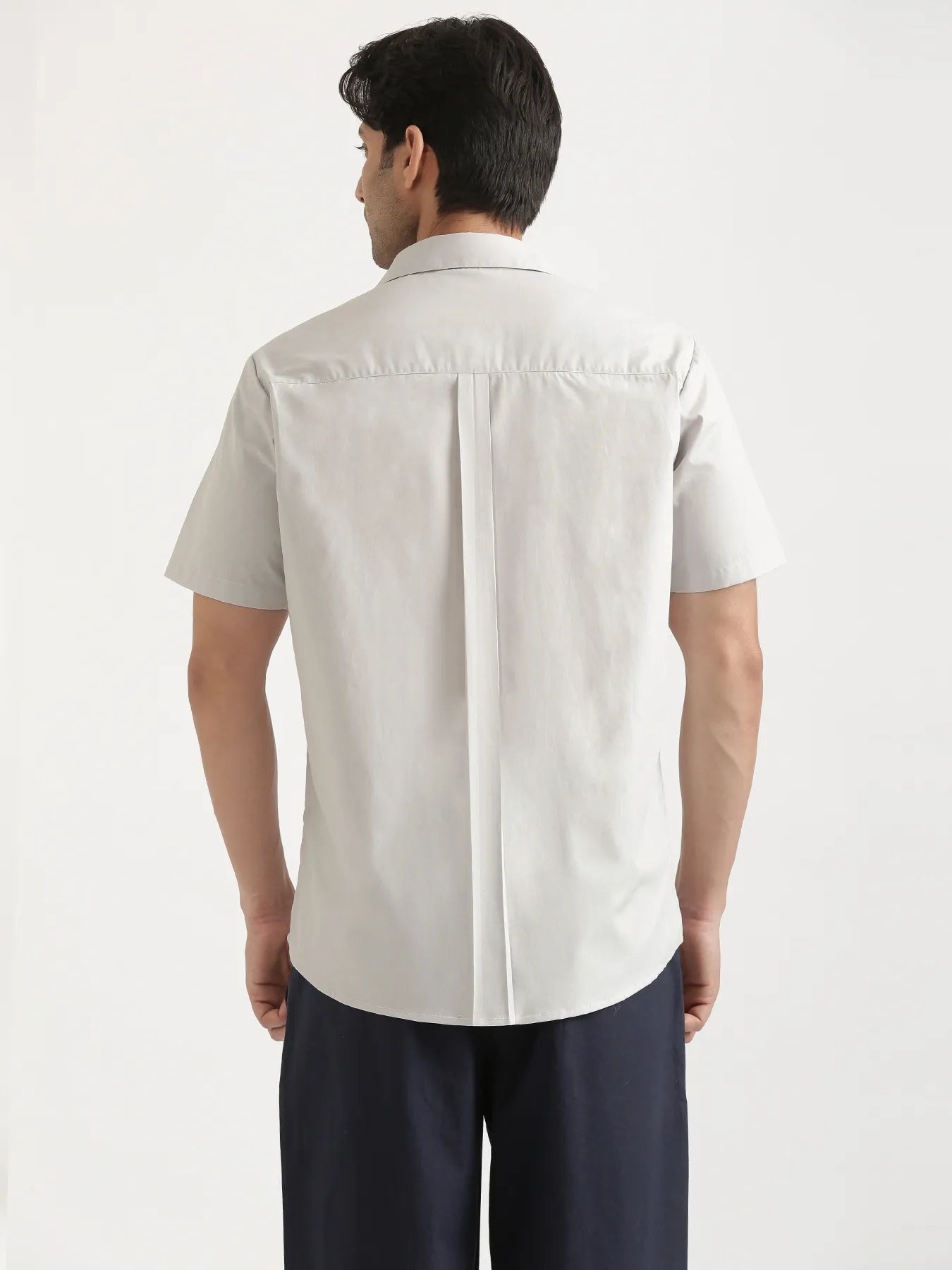Men Light Grey Better Cotton Short Sleeve Shirt