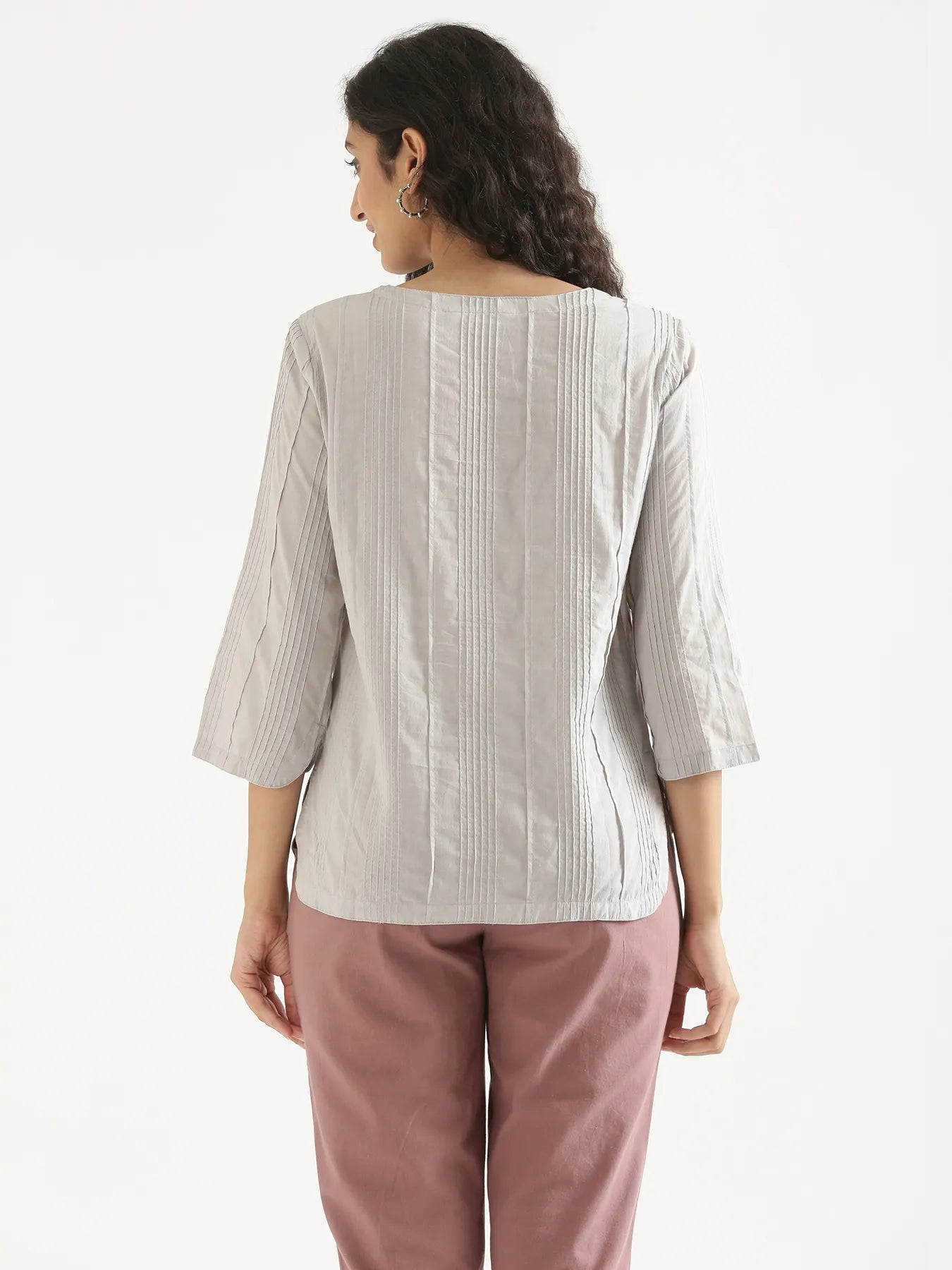 Women Grey Everyday Cotton Top