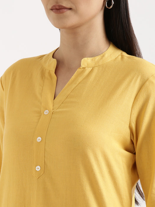 Women Yellow & Rose Taupe Long Kurta