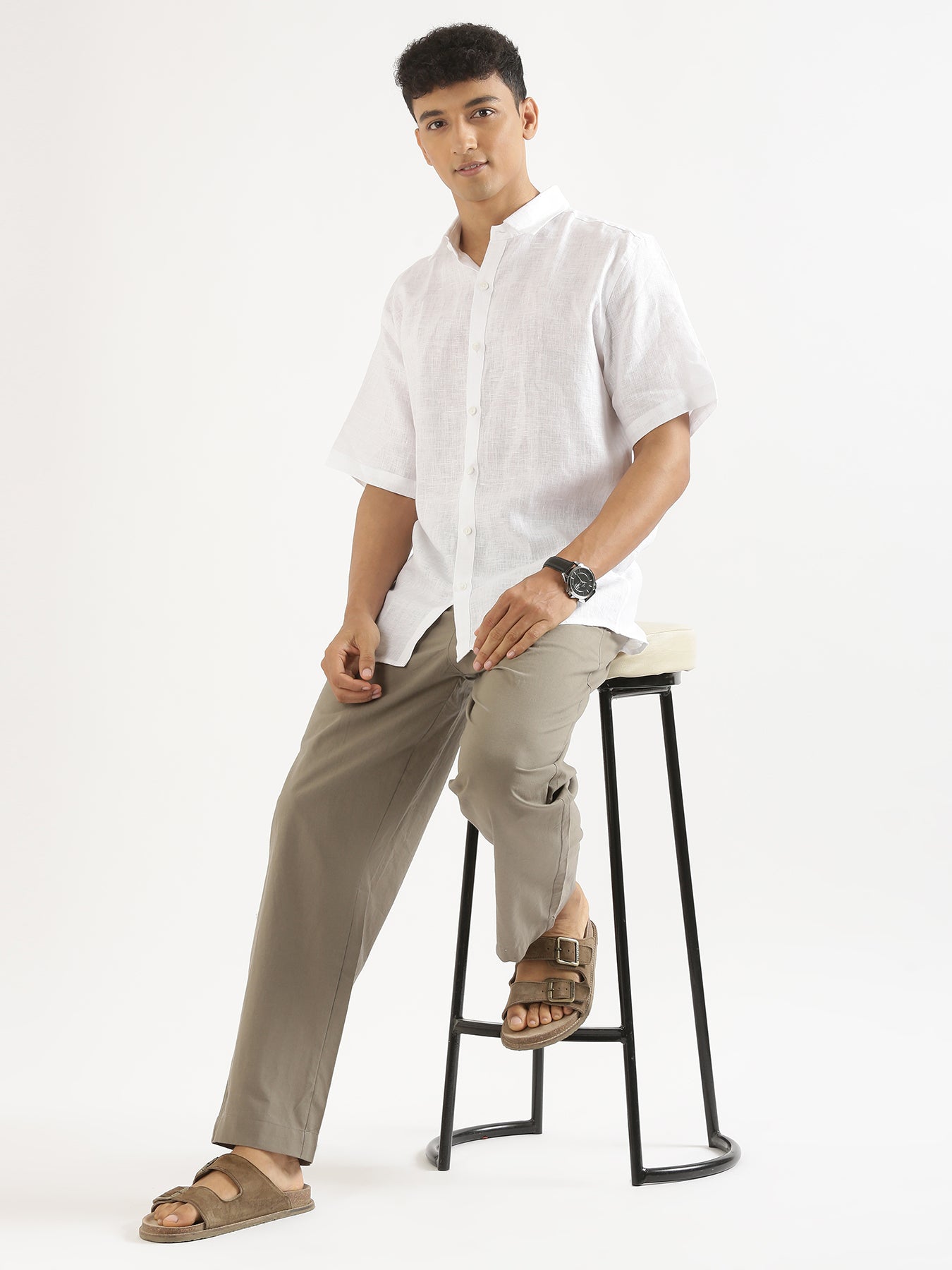 Men Grey Cotton Pant