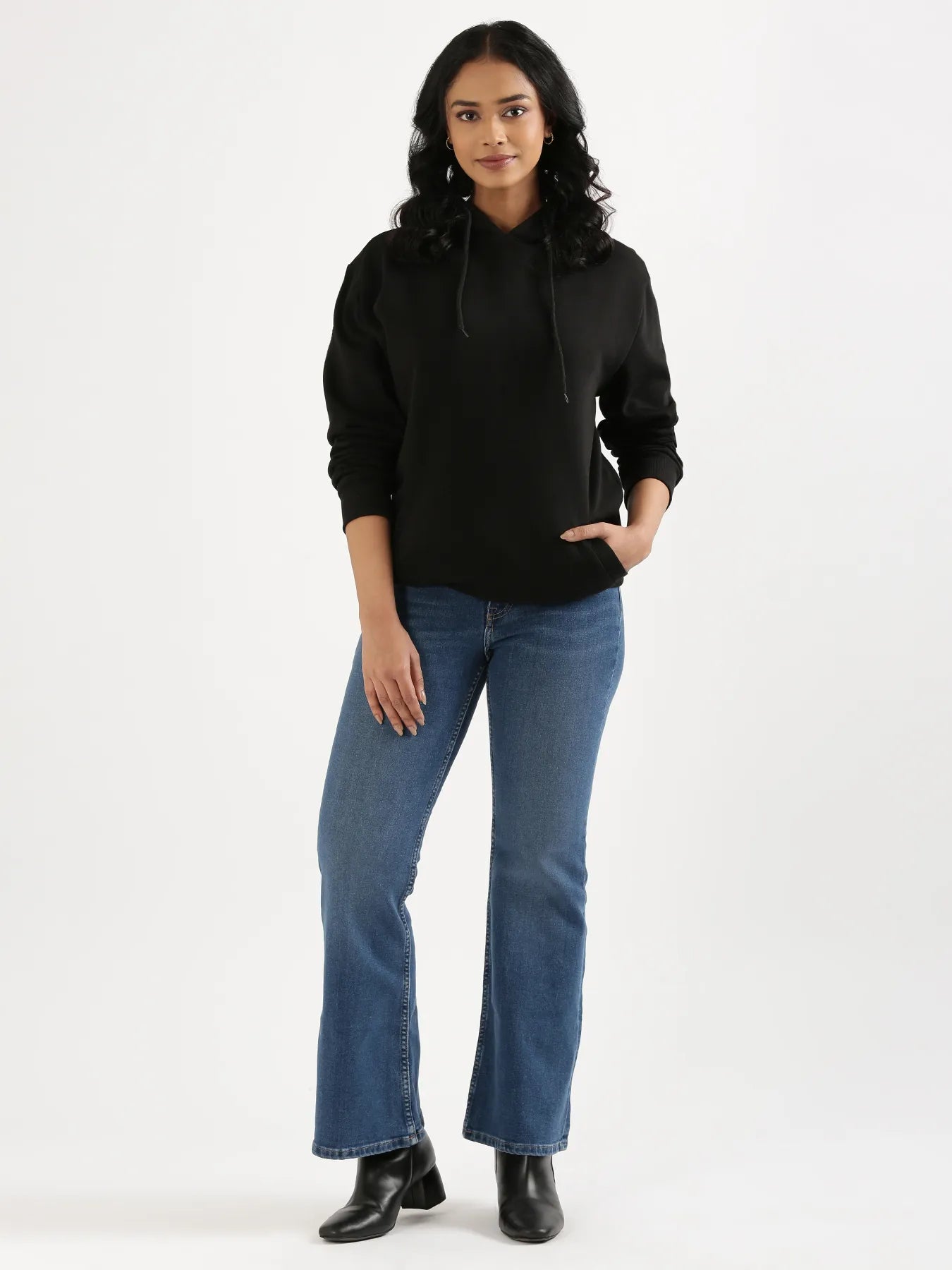 Unisex Black Pullover Fleece Hoodie