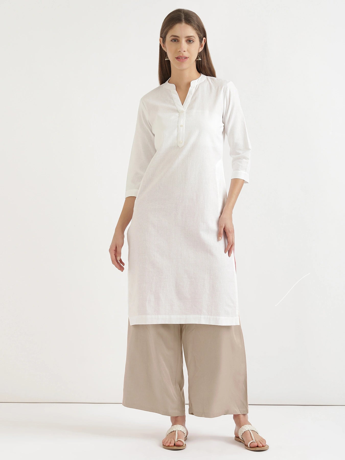 Women Taupe Viscose Palazzo Pant