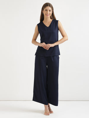 Navy Blue Viscose Coord Set