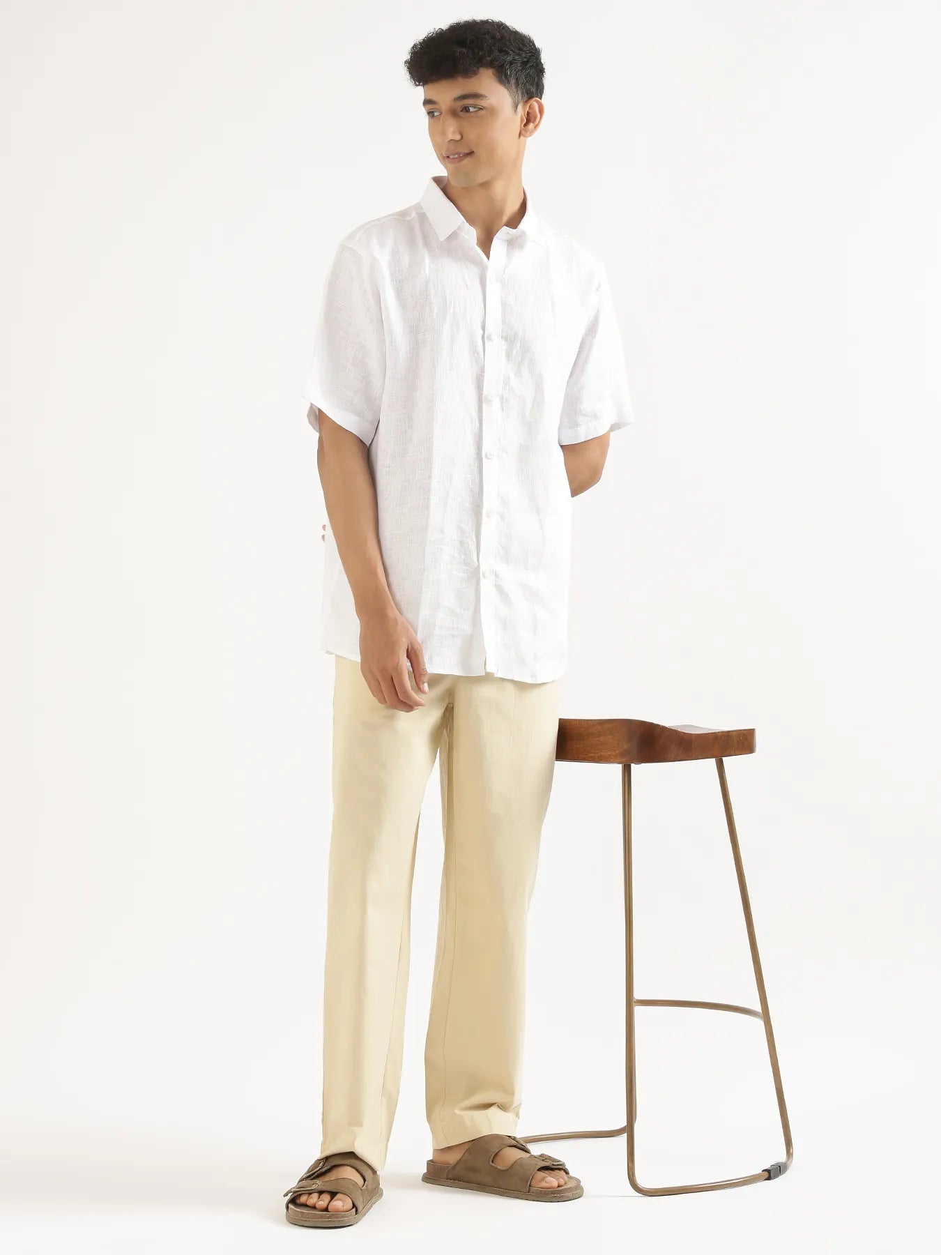 Men Beige Cotton Pant