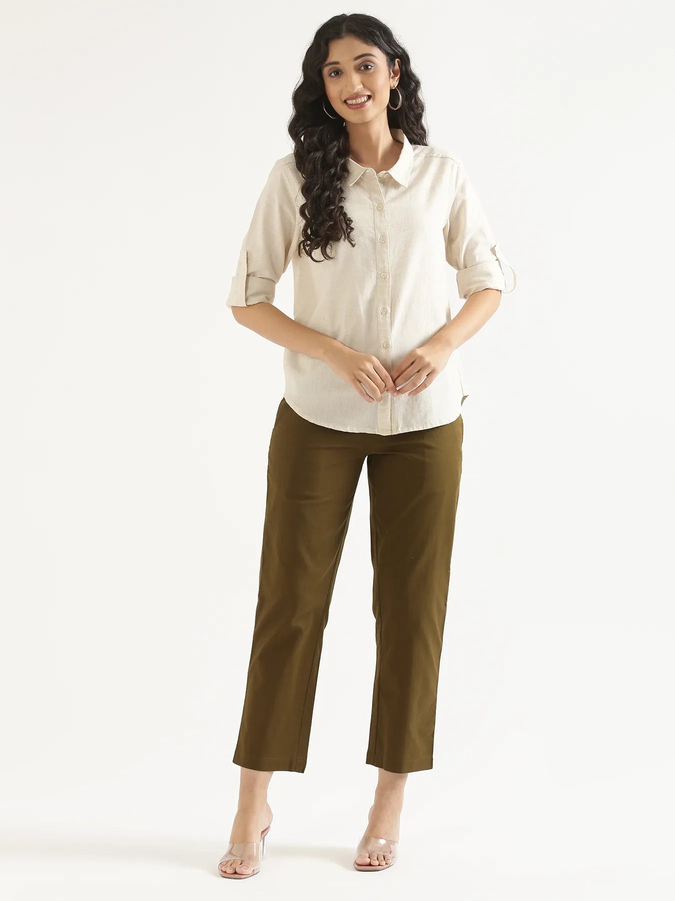 Women Ecru Airy-Linen Shirt