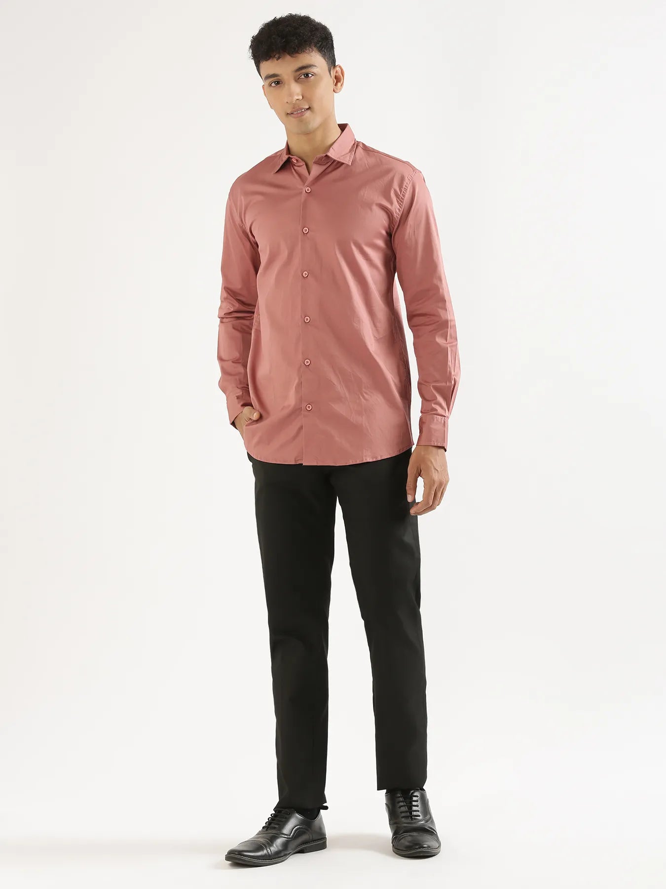 Men Rose Taupe Formal Shirt