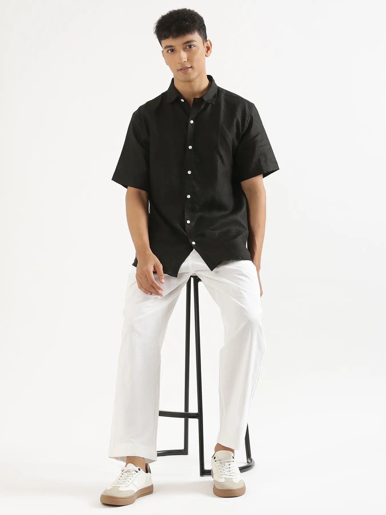 Men White Cotton Pant