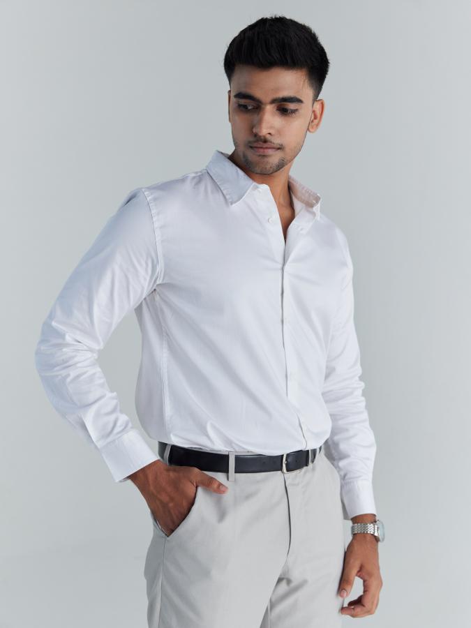 Men White Formal Shirt